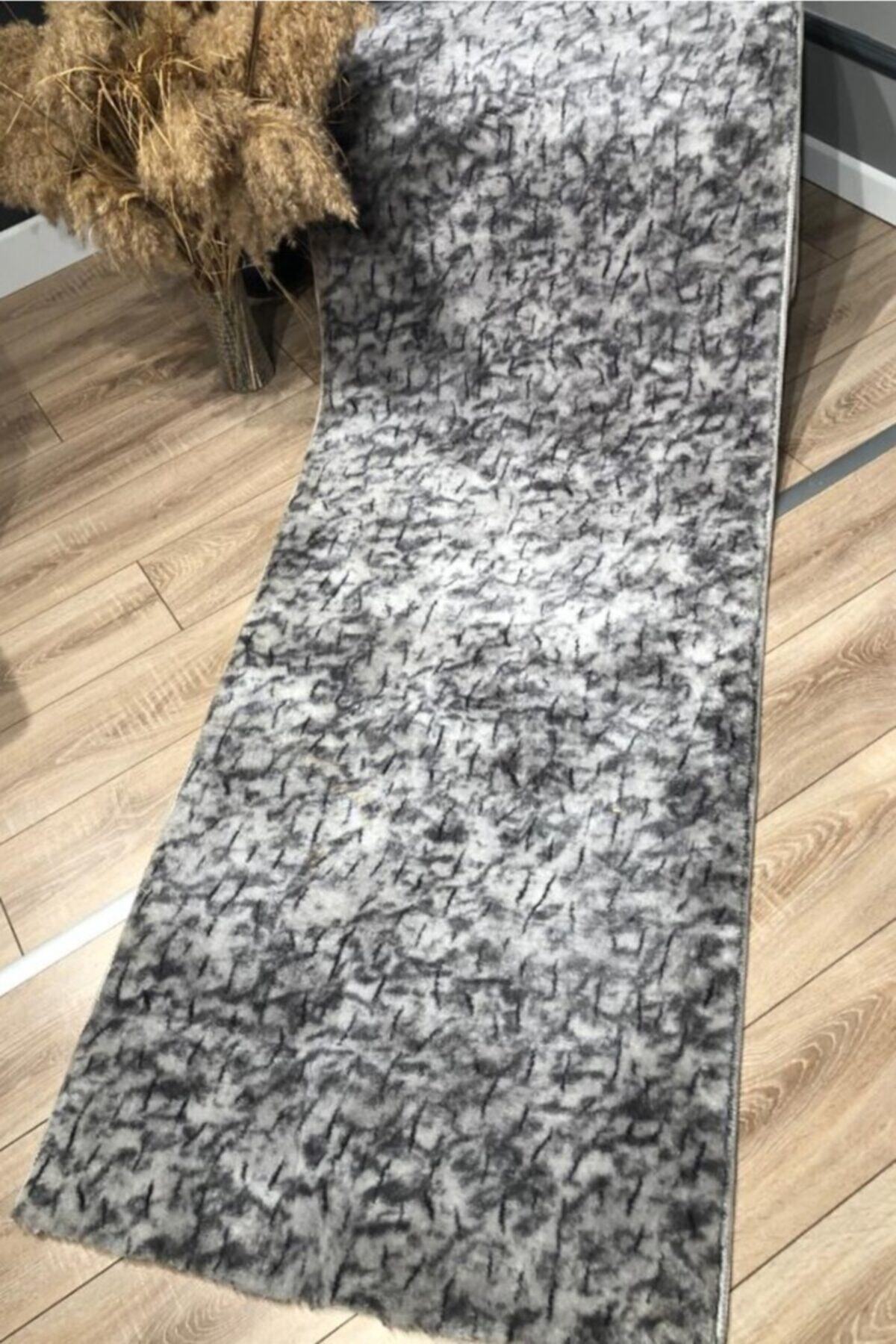 Halıser Jel Kaymaz Taban Yumuşak Yüzey Kesme Peluş Halı Yolluk Rabbit1110