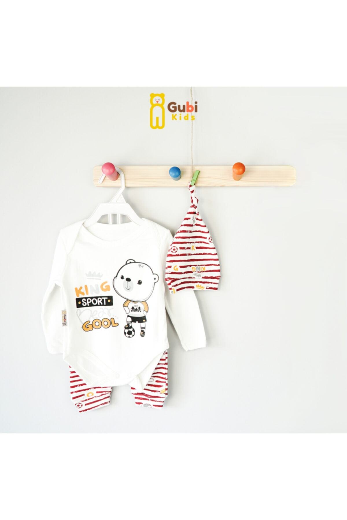 Gubi Kids Bebek Ay Şapkalı Üçlü Takımı