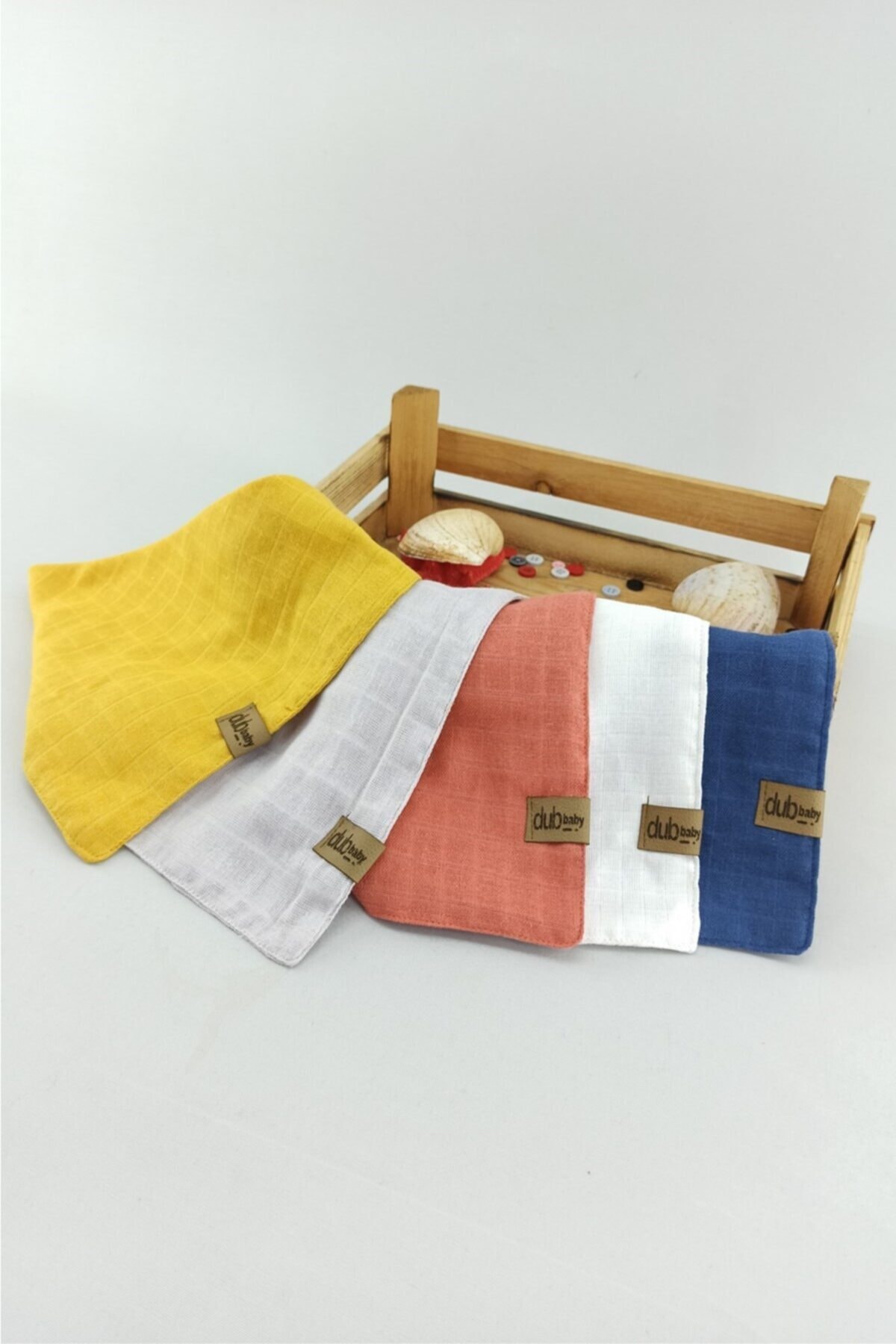 dubi baby 5 Adet Müslin Unisex Renkli Düz Bebek Mama Ve Salya Fuları Önlüğü 3 Yaşa Kadar Kullanım Özelliği