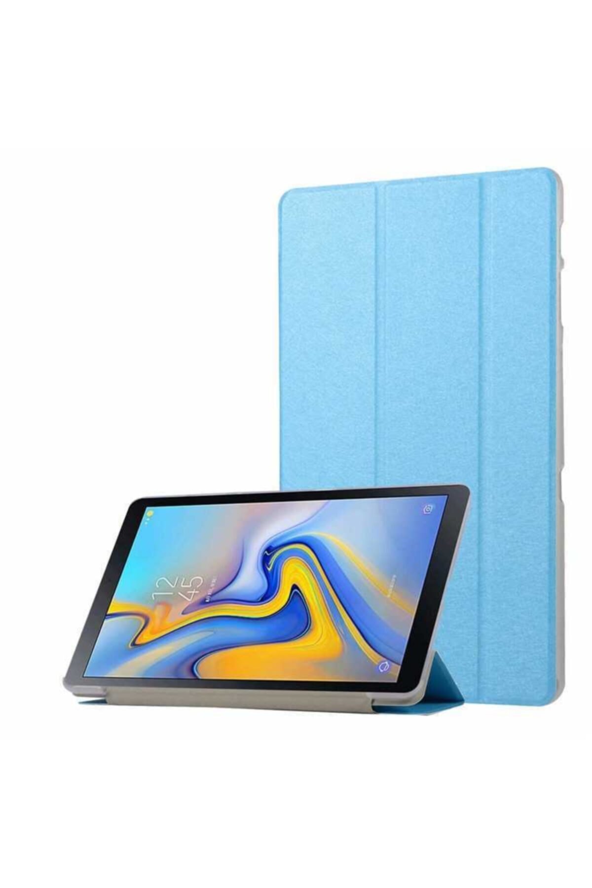 Samsung Tab E 9.6 T560 Kılıf Katlanabilir Standlı Darbelere Dayanıklı Smart Model Mavi