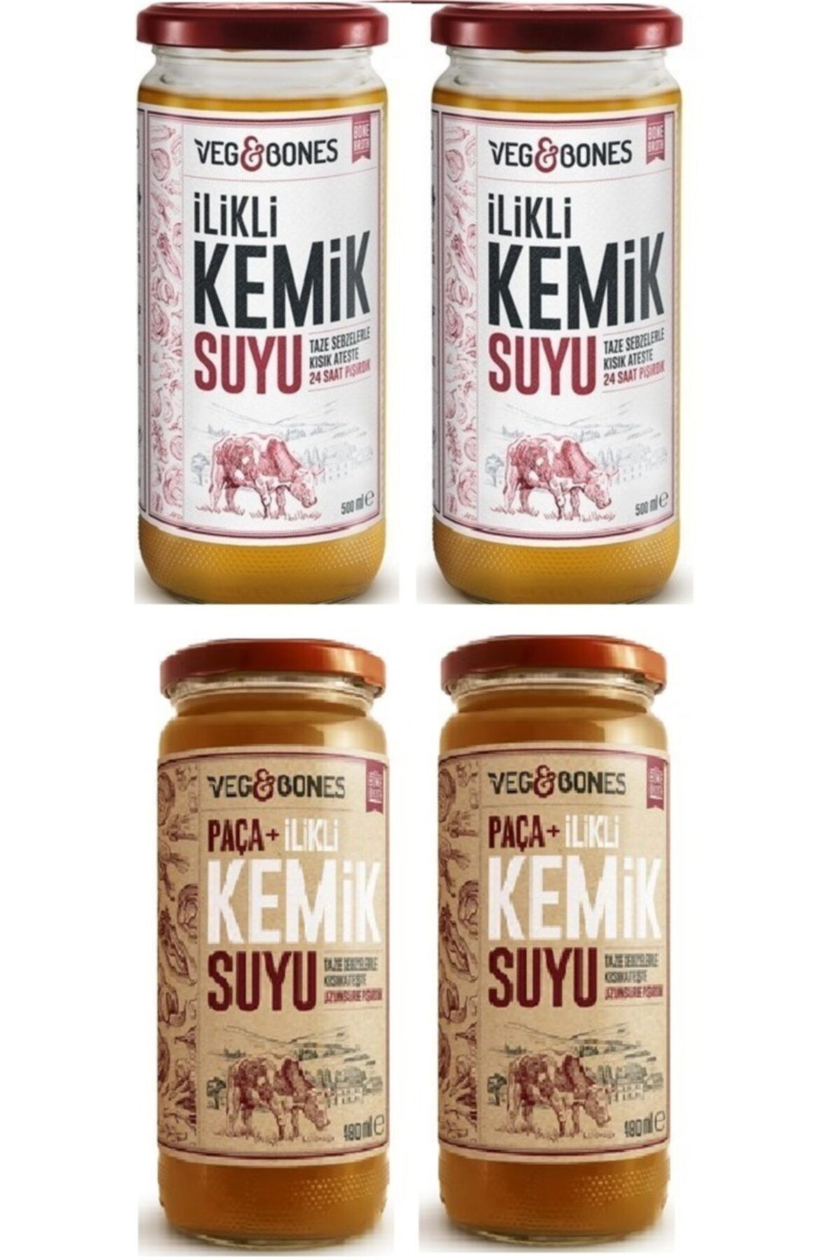 Veg&Bones Veg Bones Kemik Suyu Çeşitleri 480 Ml. - 4 Adet