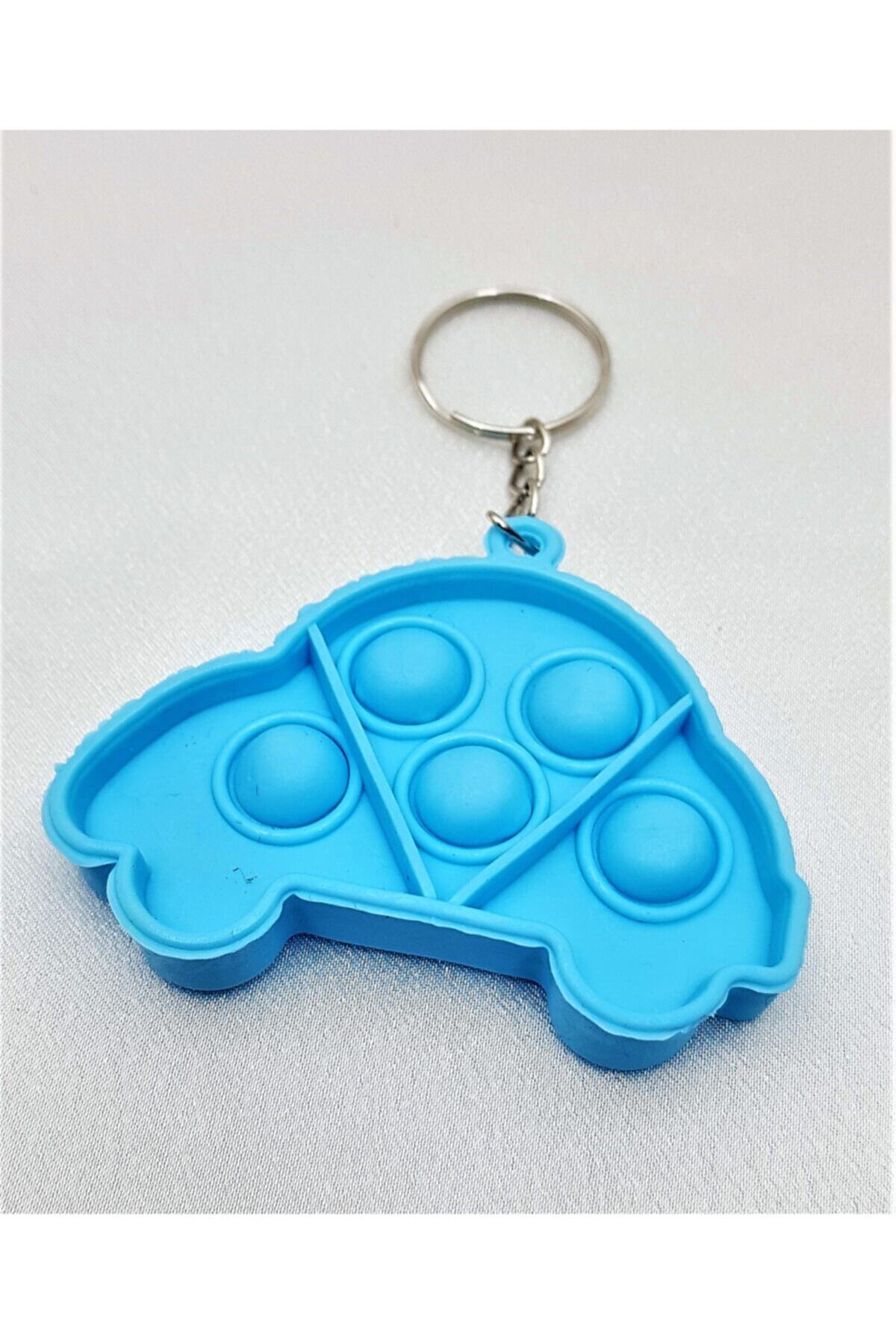 TÜKKAN ACCESSORİES Pop It Bubble Fidget Pop It Duyusal Stres Oyunu Araba Mavi Anahtarlık