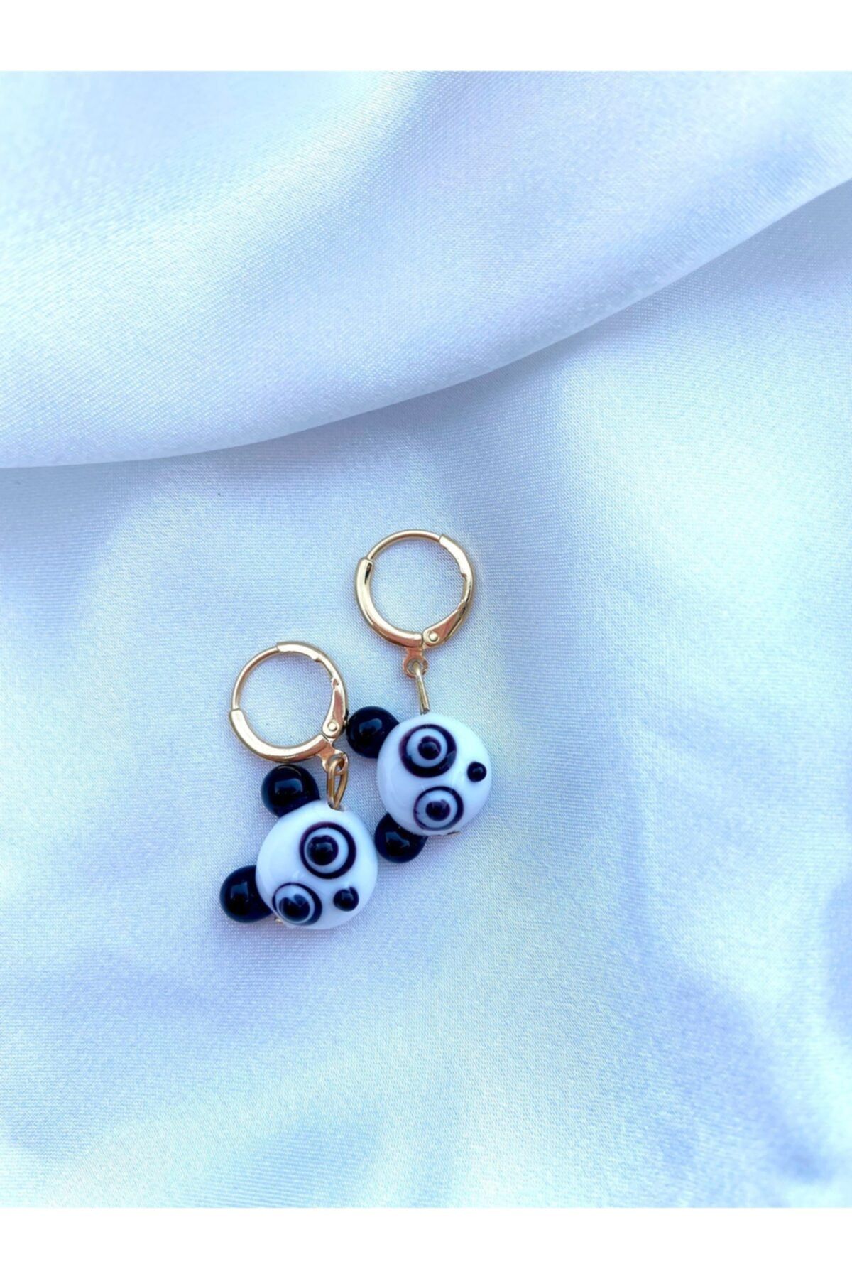 SINE ACCESSORY Panda Figürlü Cam Küpe