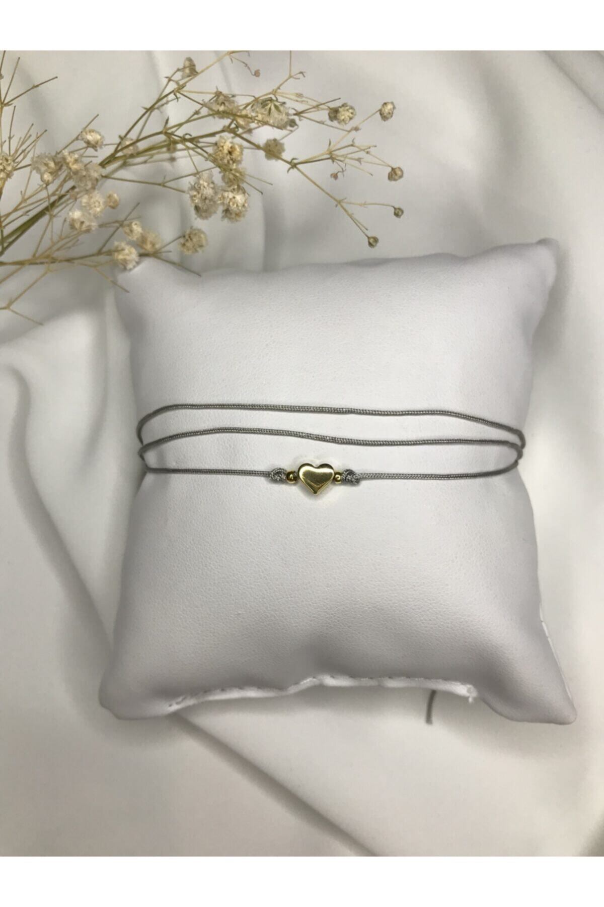 Ayselin Dünyası 2'li Gri Kalp Bileklik