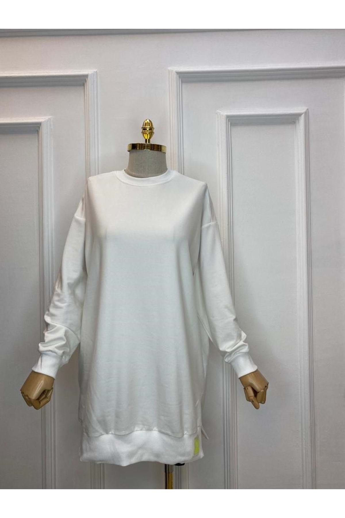 azra fashion Oversize Basıc - Krem - Tek Beden