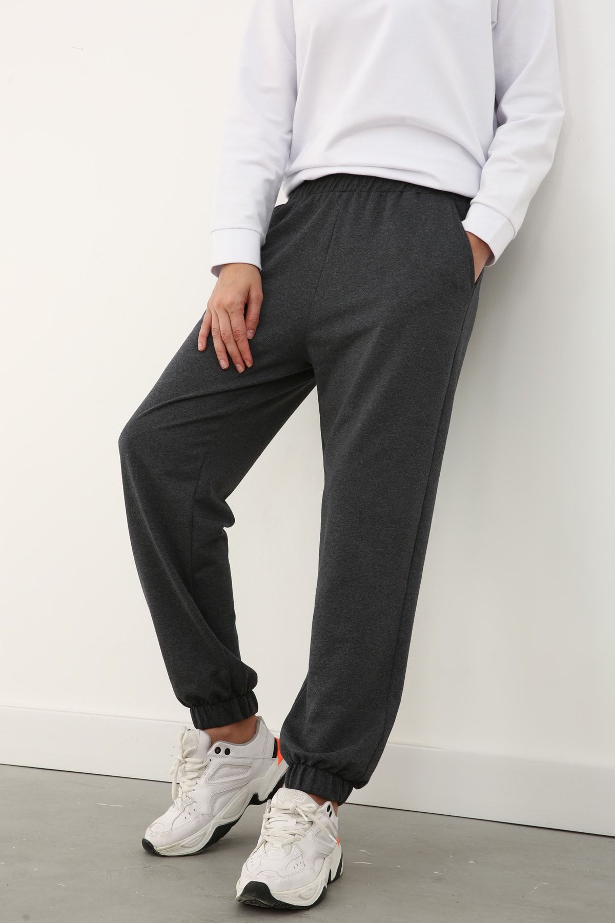 Ekrumoda Füme Jogger Eşofman Altı