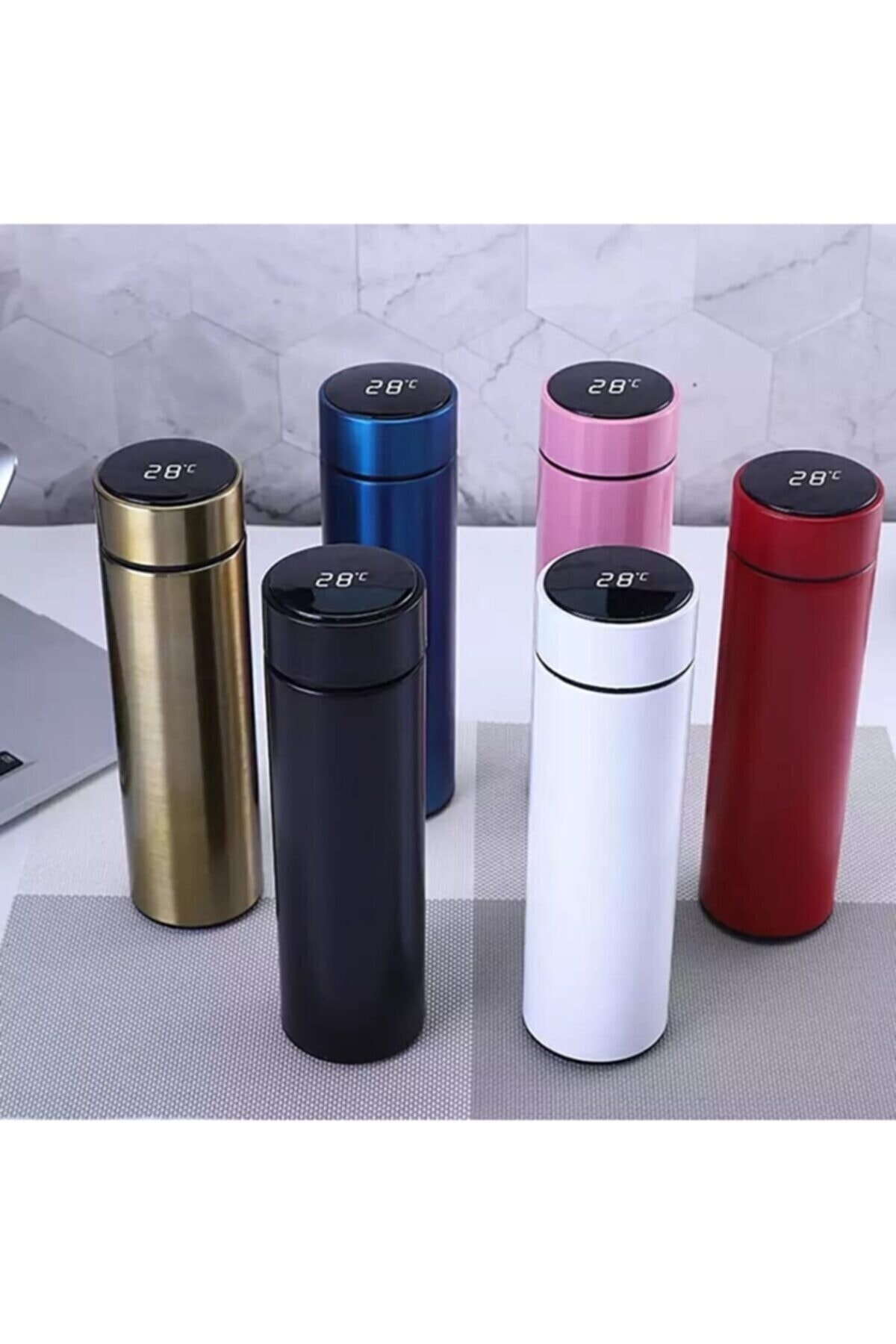 afifehome Dokunmatik Ekranlı Led Sıcaklık Göstergeli Demleme Üniteli Vakum Akıllı Termos 480ml