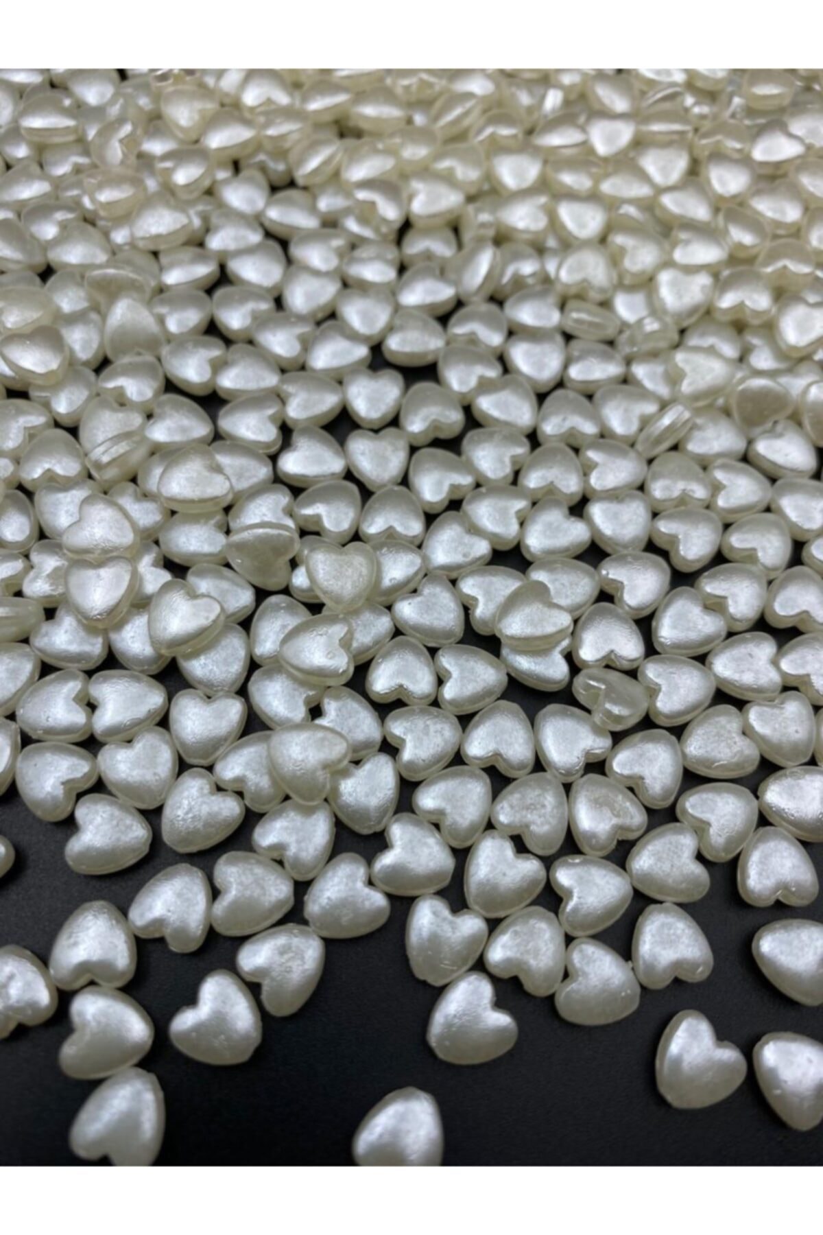 Hedef Bijuteri 8mm Krem Renk Kalp Inci Bocuk,takı Yapım Boncuğu (25 Gr,  150 Adet)