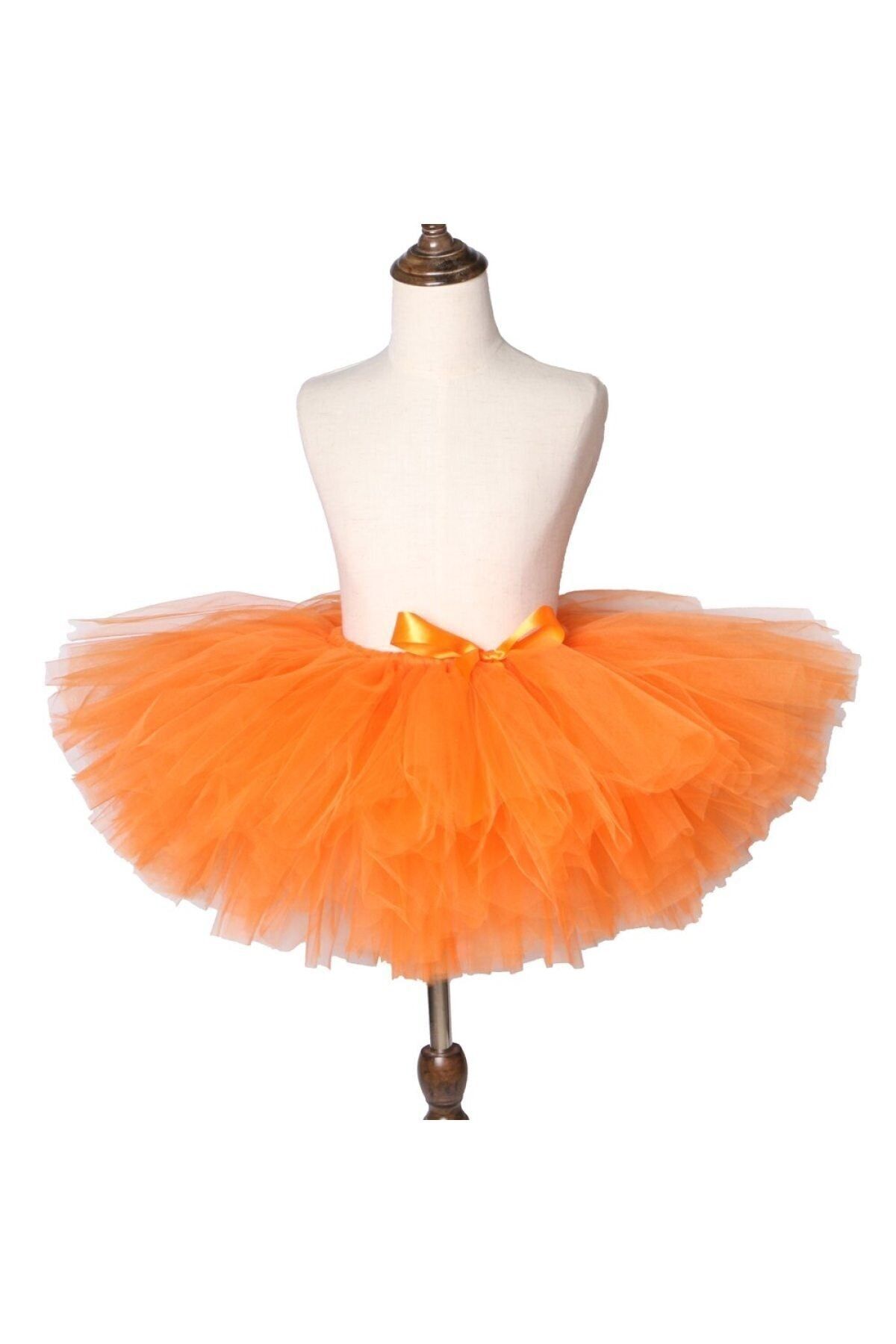 Baby girl orange tutu skirt hotsell