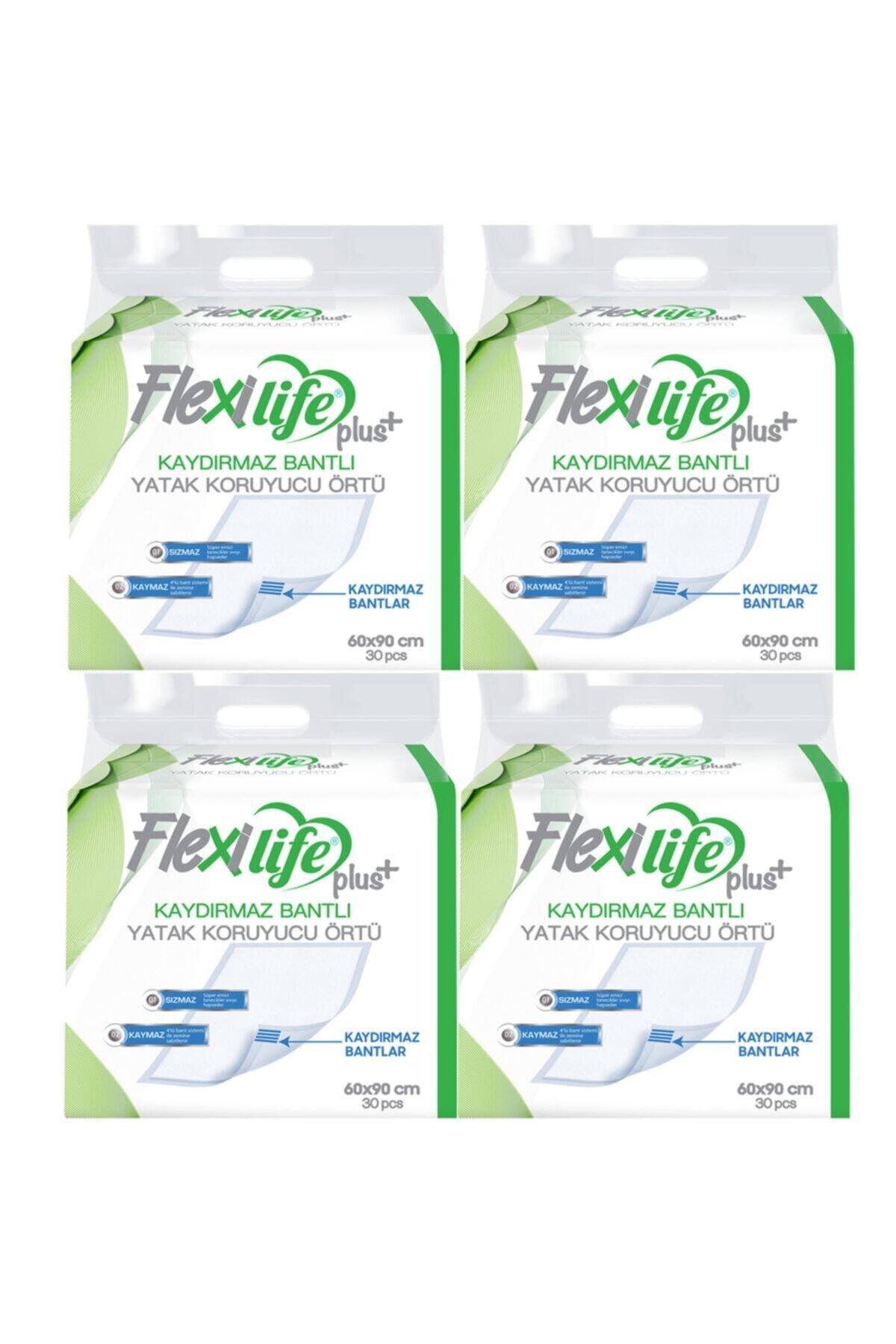 Flexi Life Flexilife Hasta Altı Bezi Kaydırmaz Bantlı Yatak Koruyucu Örtü 60x90 Cm 30 Lu 4 Paket
