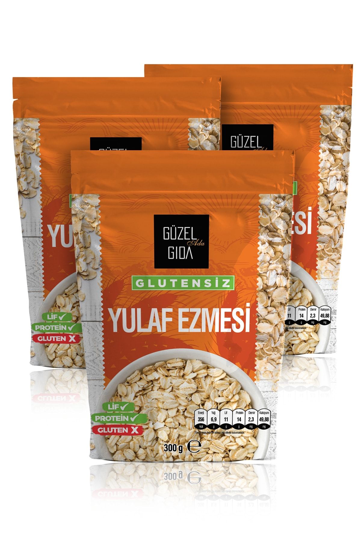 Güzel Ada Gıda Glutensiz Yulaf Ezmesi 300 Gr X 3