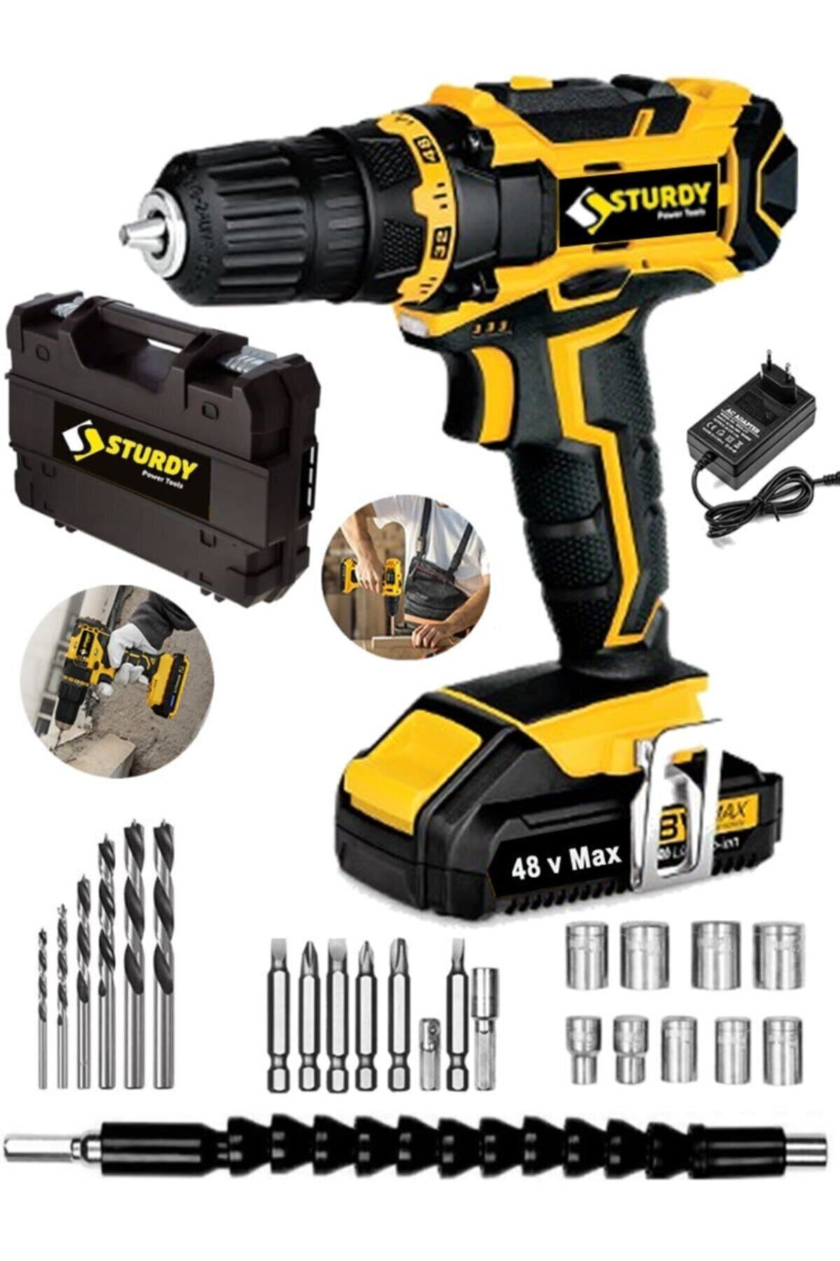 Sturdy Japon Professıonel Tools 58v 8ah Rw-s Metal Şanzıman Şarjlı Çift Akülü Vidalama 27prç Uç Setli