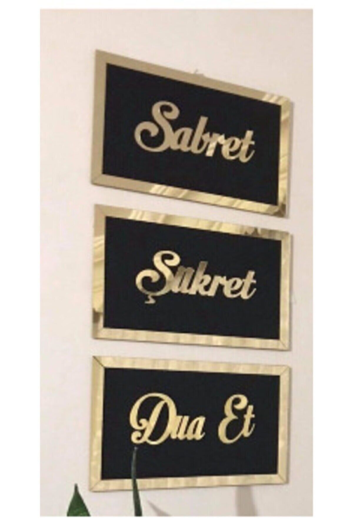 Cosack Online Mgt Ahşap Tablo Şükret Sabret Dua Et Pleksi Aynalı Gold Mt18