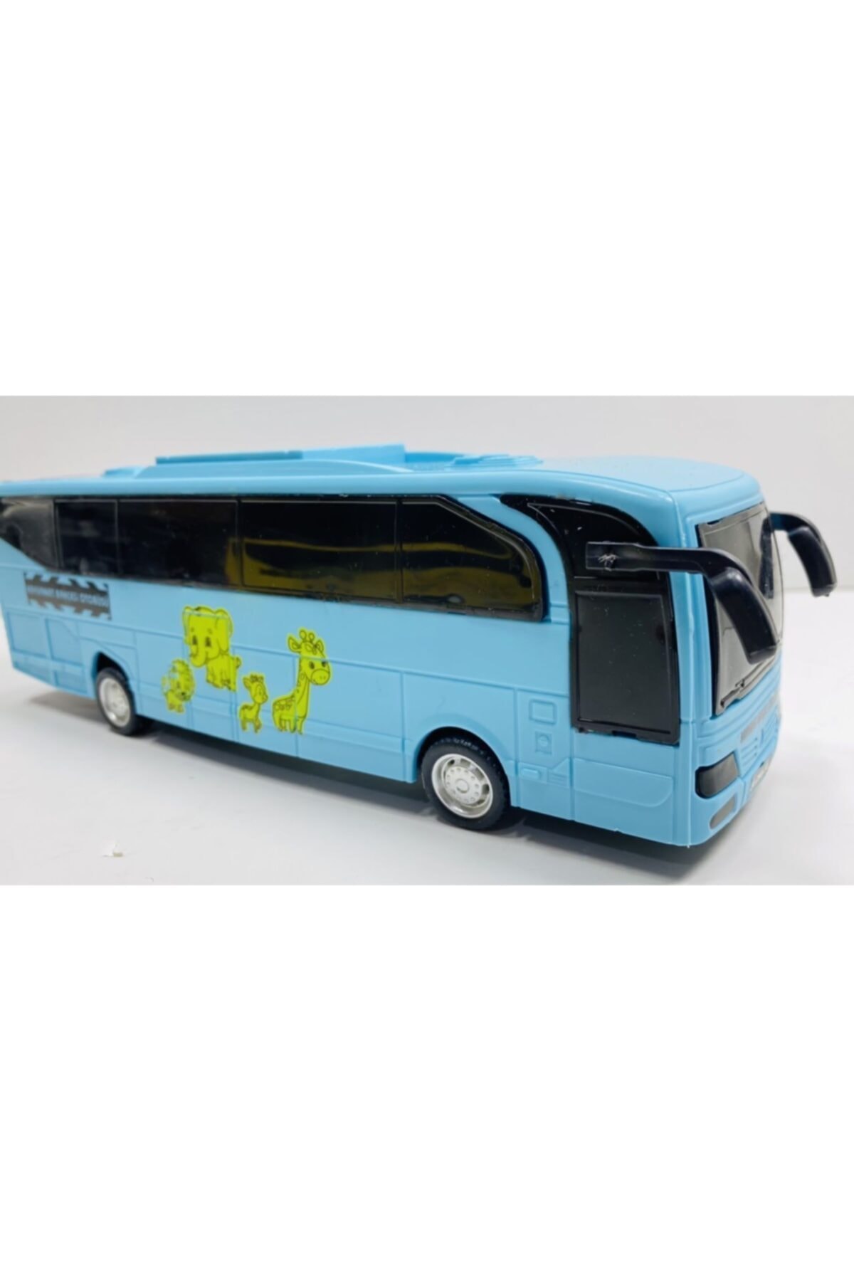 toysandmore Otobüs Oyuncak Hayvanat Bahcesi Otobüsü 23 Cm Sürtmeli Mavi