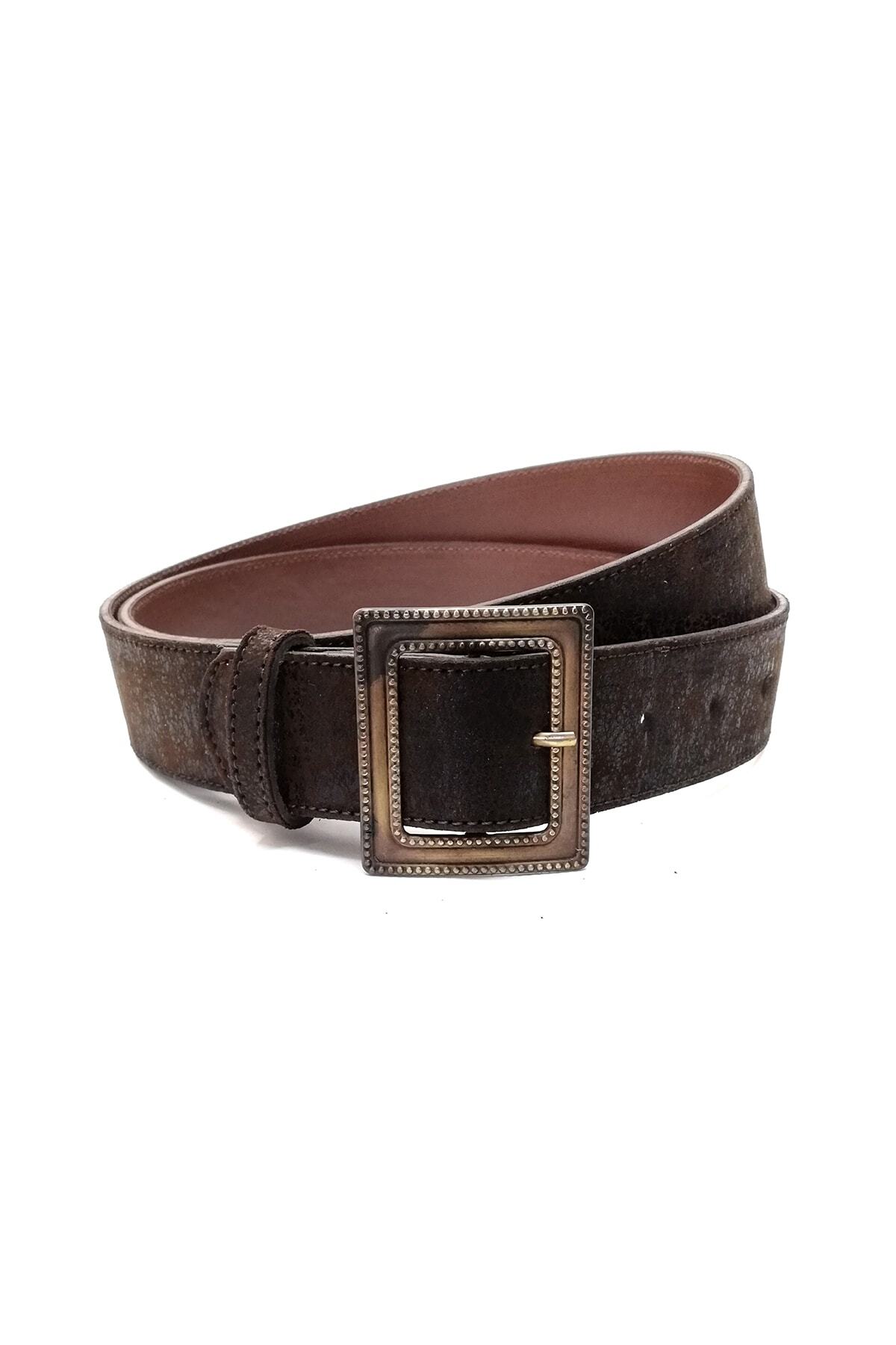 Cascades Leather 3,8 Cm Suni Deri Kahverengi Kadın Kemeri