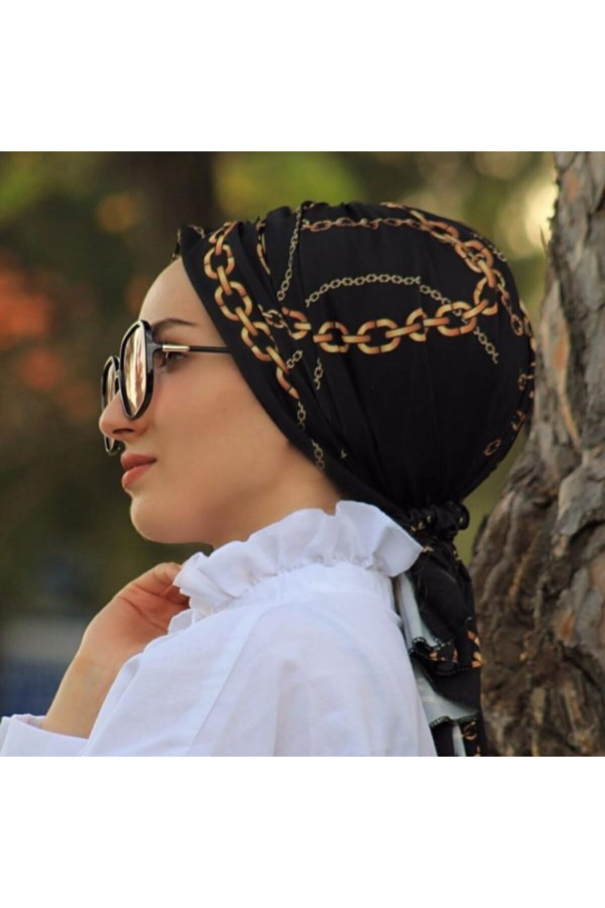 Nazar Desenli Tokalı Bone Zincir Desen