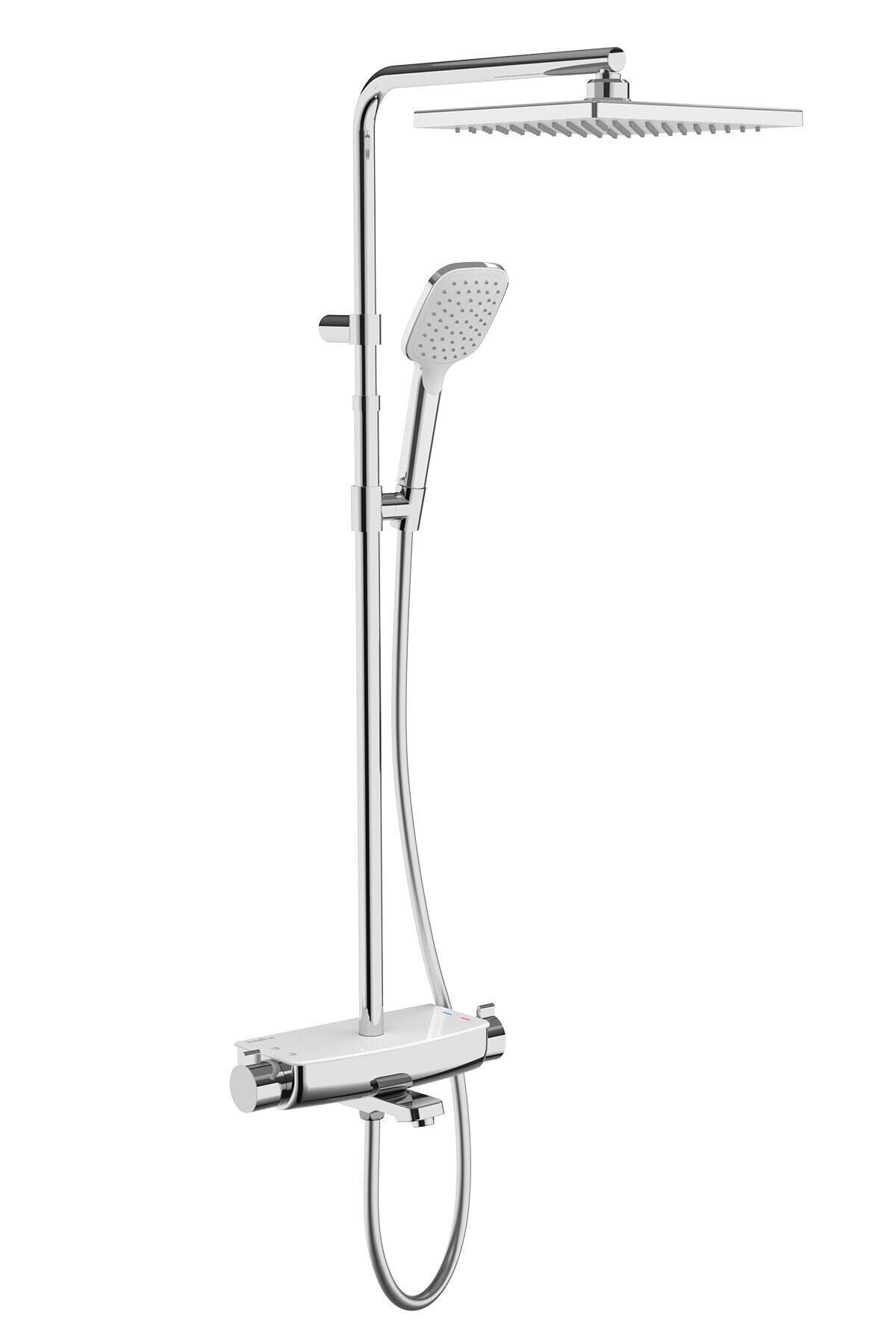 TESKA Mira Termostatik Üç Yönlü Duş Kolonu-beyaz