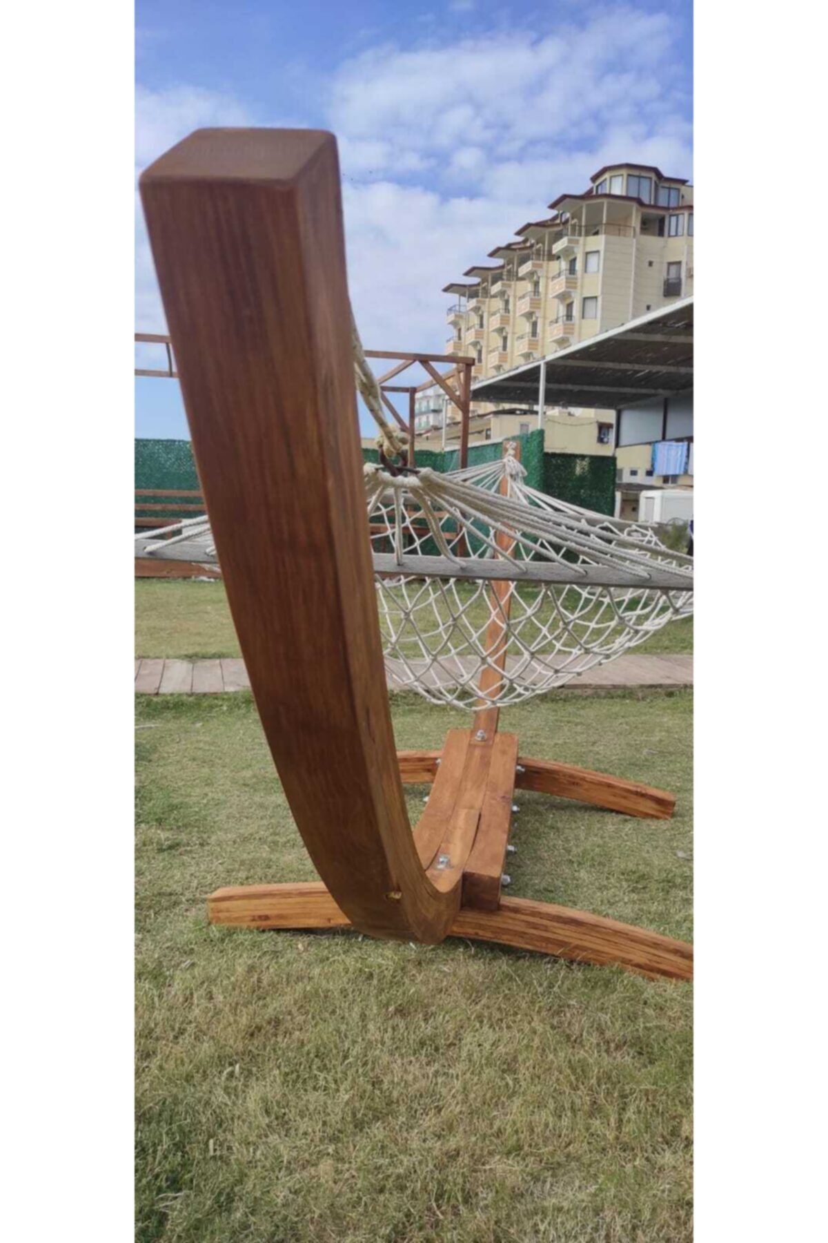 kıvanc wood desing Gondol Hamak, Çift Kişilik, Doğal Ahşap Hamak Standı