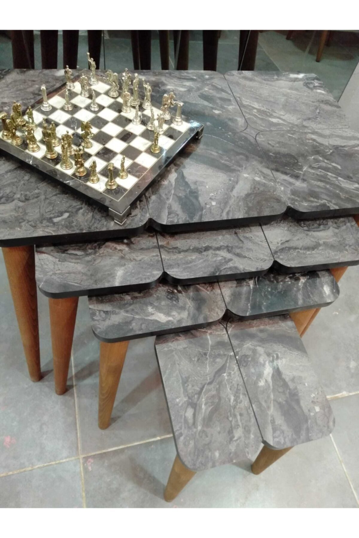 AB COLLECTİN Dörtlu Zigon Sehpa 002 Glchome