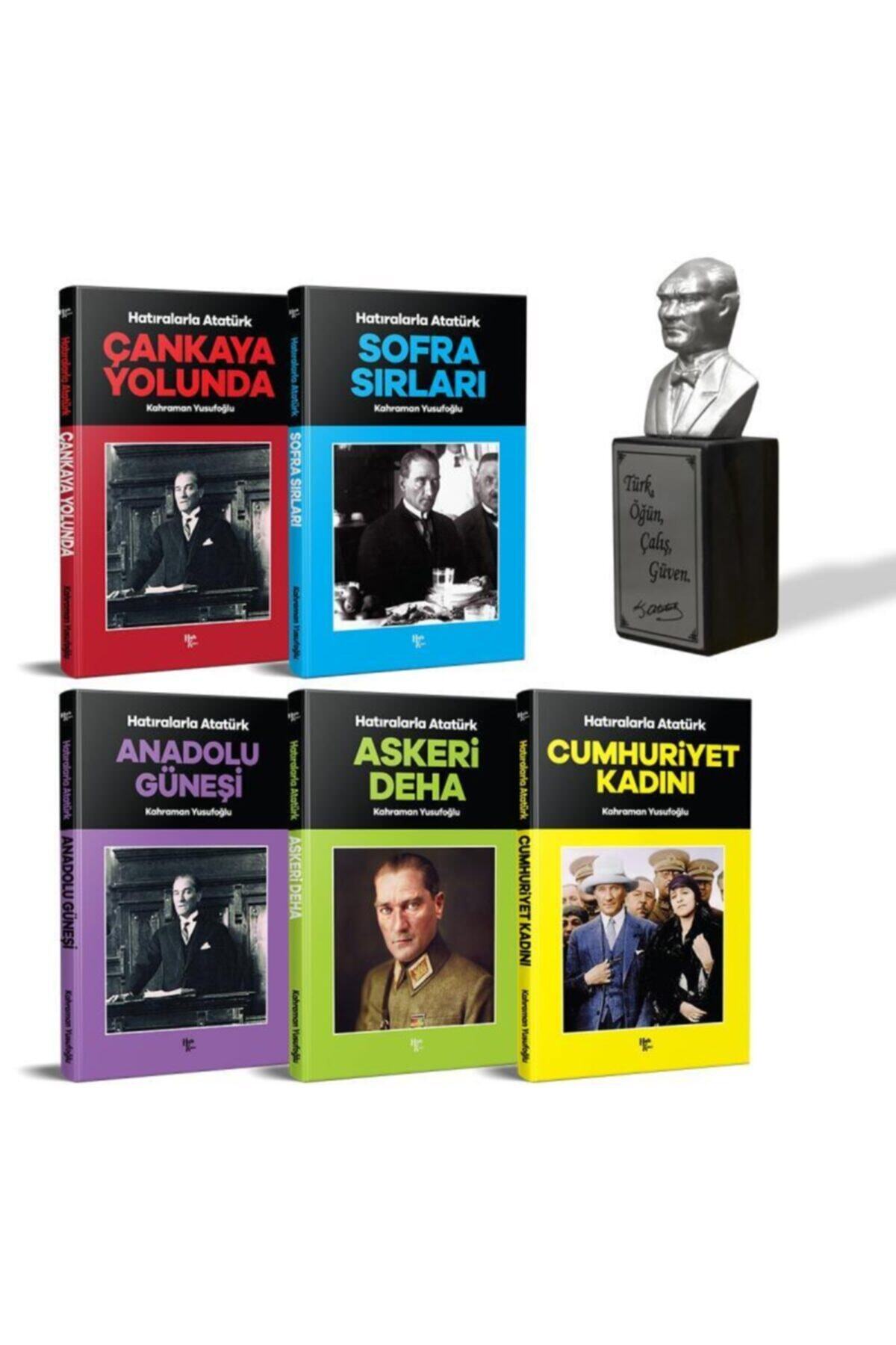 Halk Kitabevi Hatıralarla Atatürk Seti - 5 Kitap Ve Atatürk Büstü Gümüş