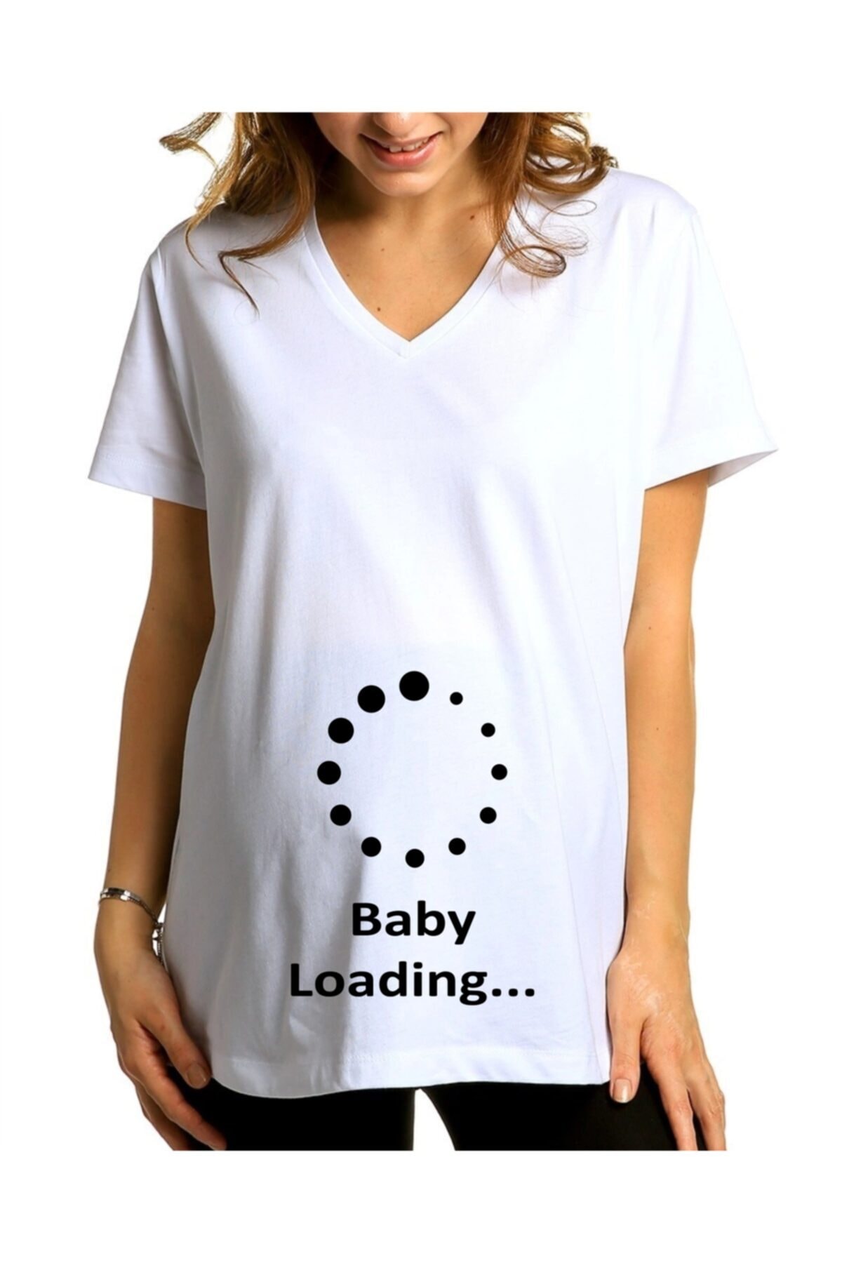 venüsdijital Baby Loadıng Baskılı Hamile Tişörtü