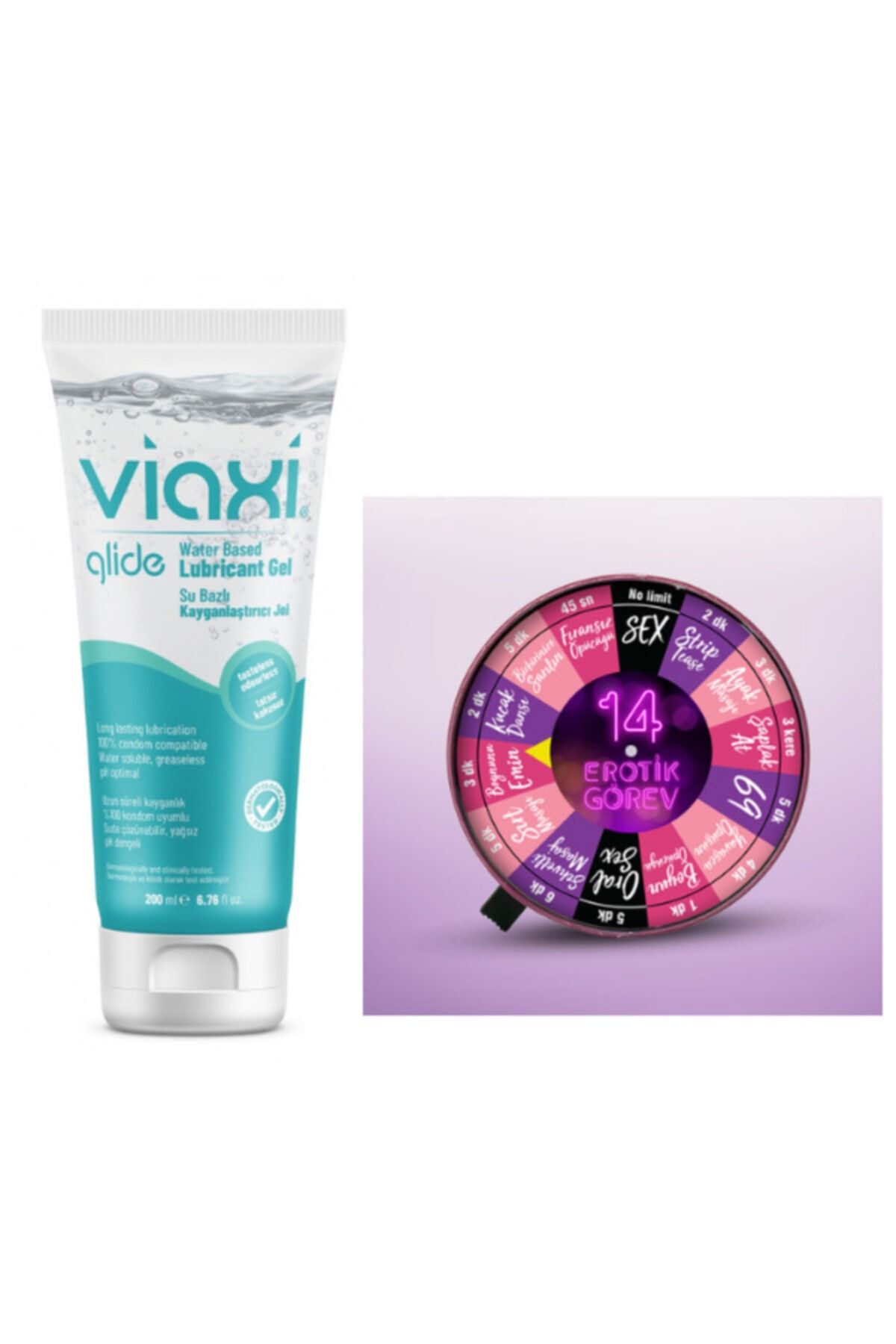 Viaxi Glide Kayganlaştırıcı Jel 200 ml ve Ozzy Store Kamasutra Çarkı