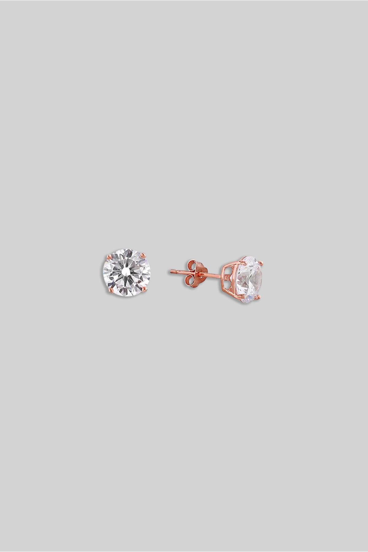 So CHIC... Tektaş 4 Mm 18 Ayar Rose Kaplama Gümüş Küpe