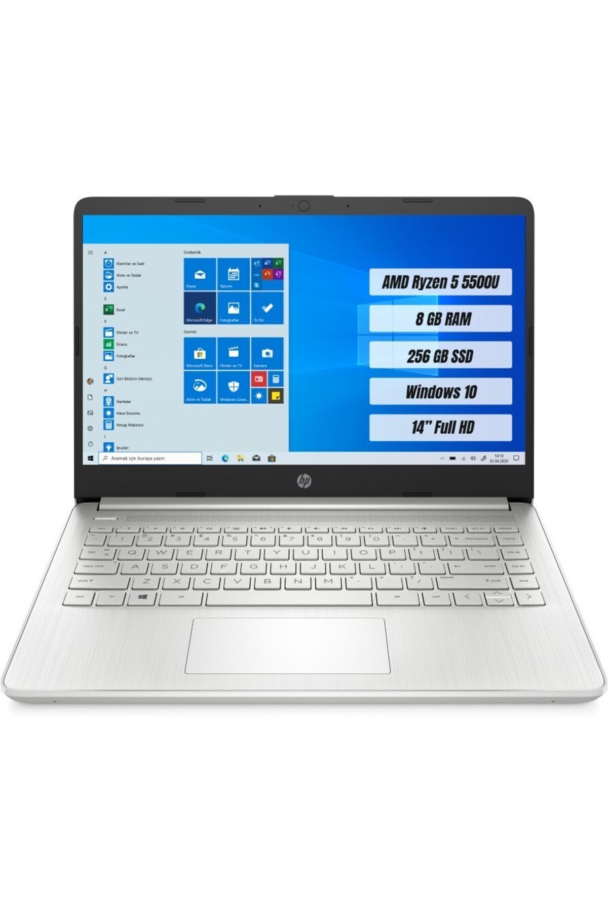 HP Laptop 14s-fq1012nt Amd Ryzen 5 5500u 8 Gb 256 Gb Ssd 14 Fhd W10h Taşınabilir Bilgisayar 4h0v3ea