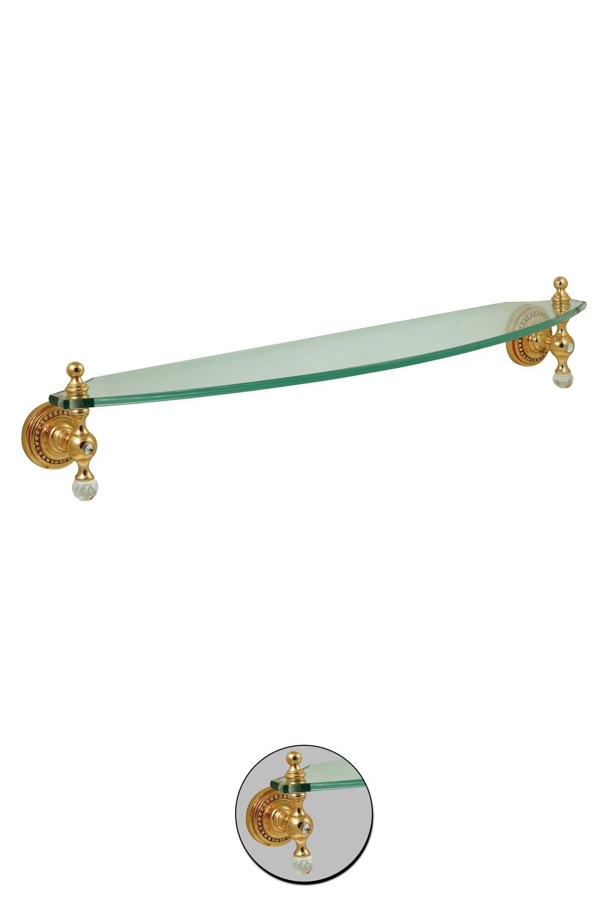 Milenay Style Gold Cam Etajer, Pirinç, 50cm, Pvd Kaplama