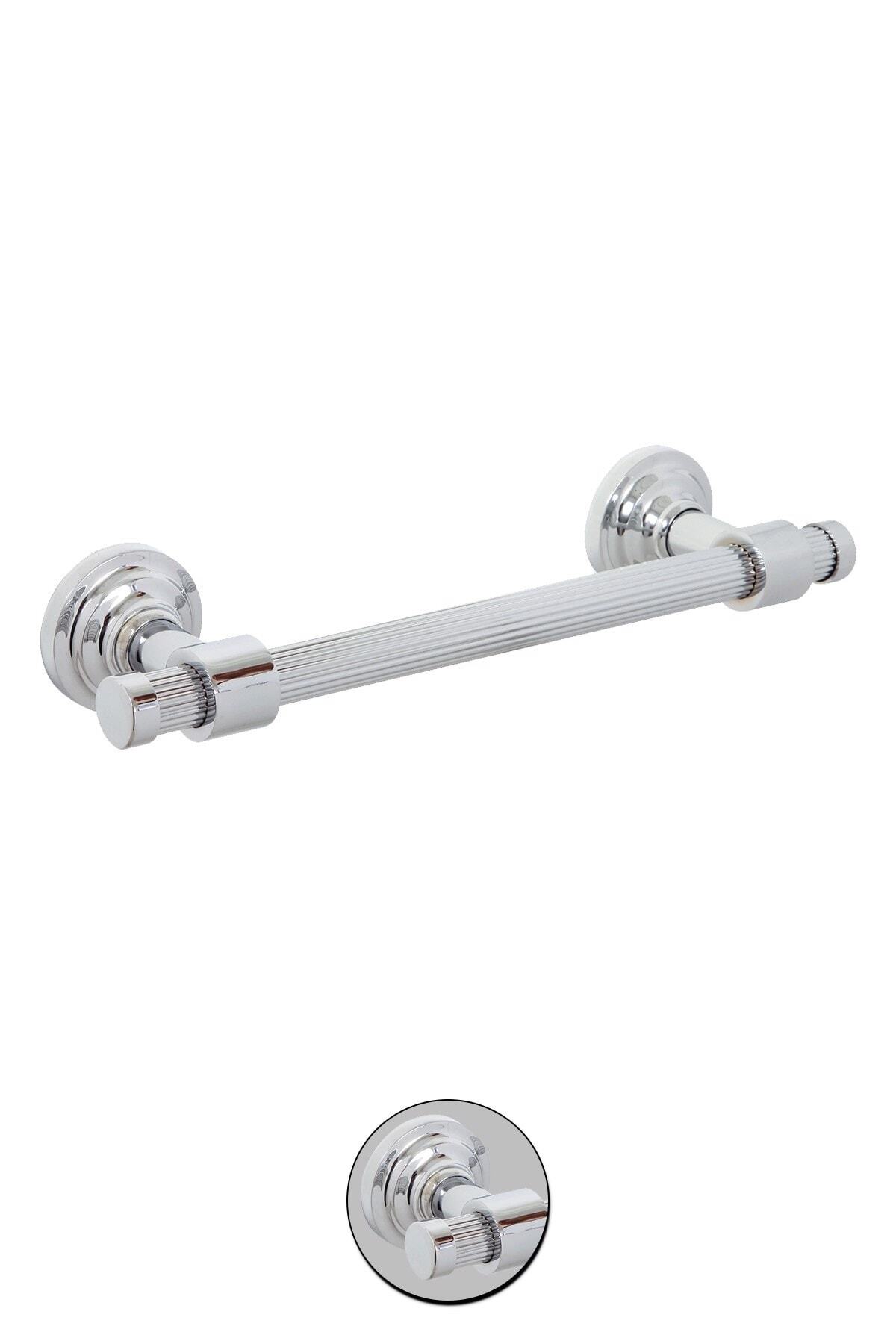 Milenay Line Chrome Küvet Tutamağı, 30cm, Pirinç, Krom Kaplama