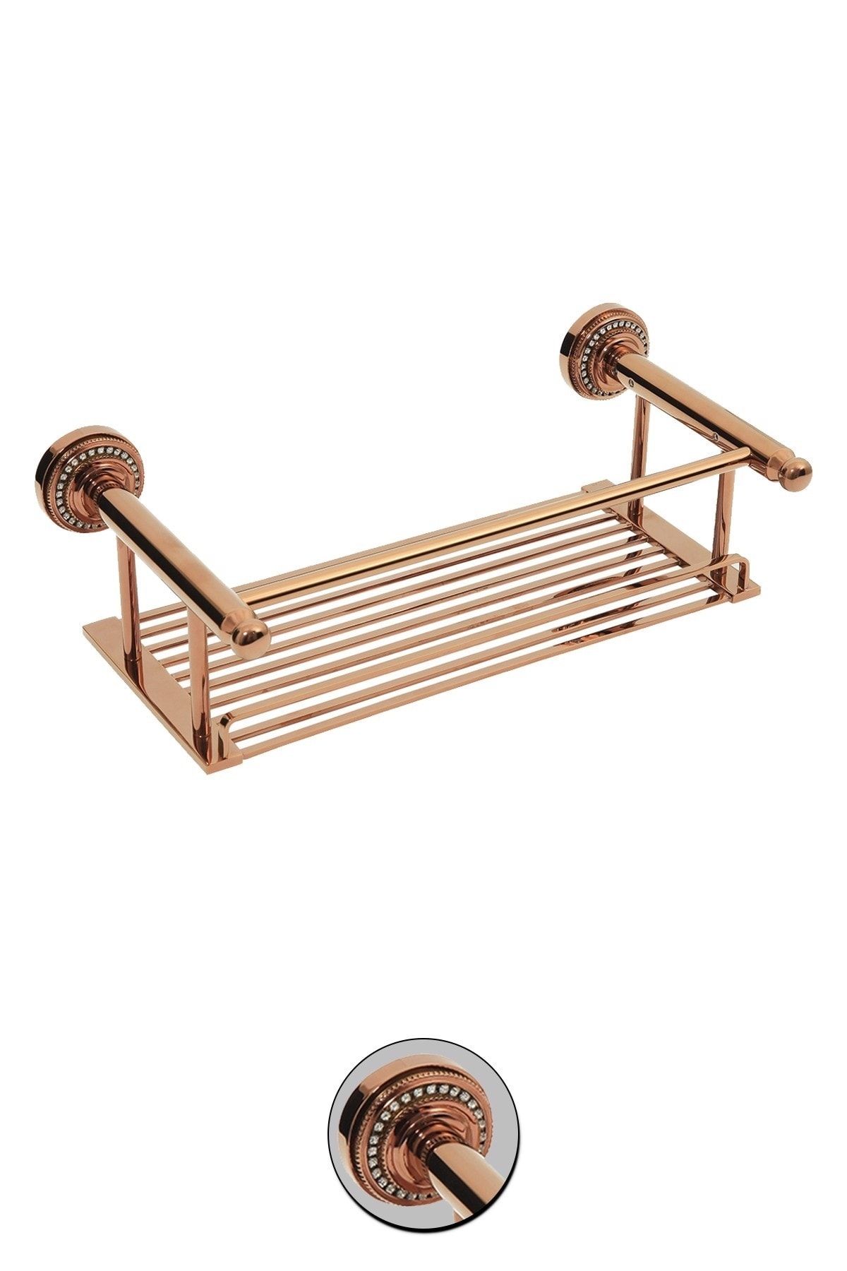 Milenay Eldorado Rose Metal Etajer, 40cm, Pirinç, Pvd Kaplama
