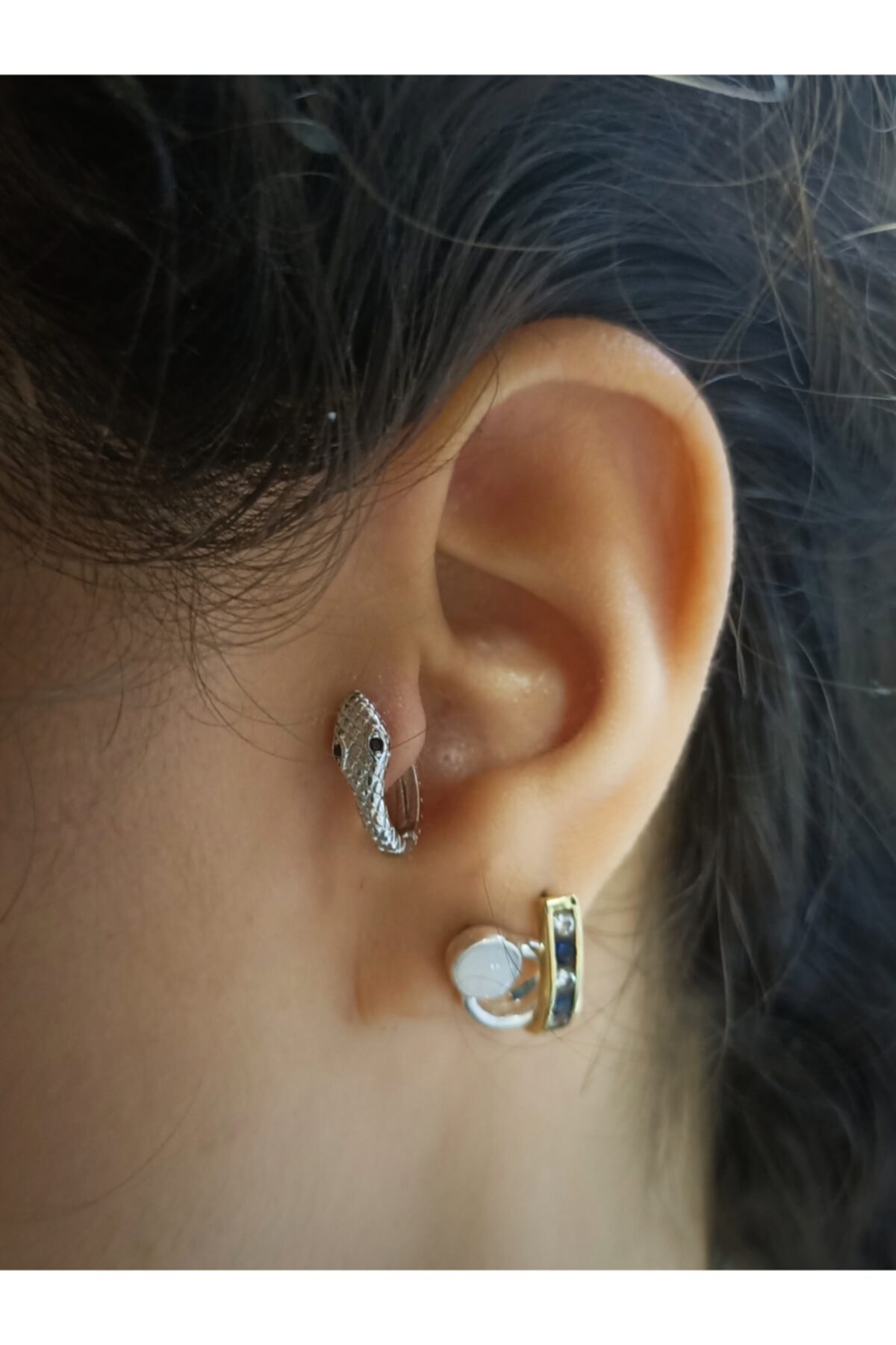 Arescollection Cerrahi Çelik Yılan Halka Tragus Helix Piercing