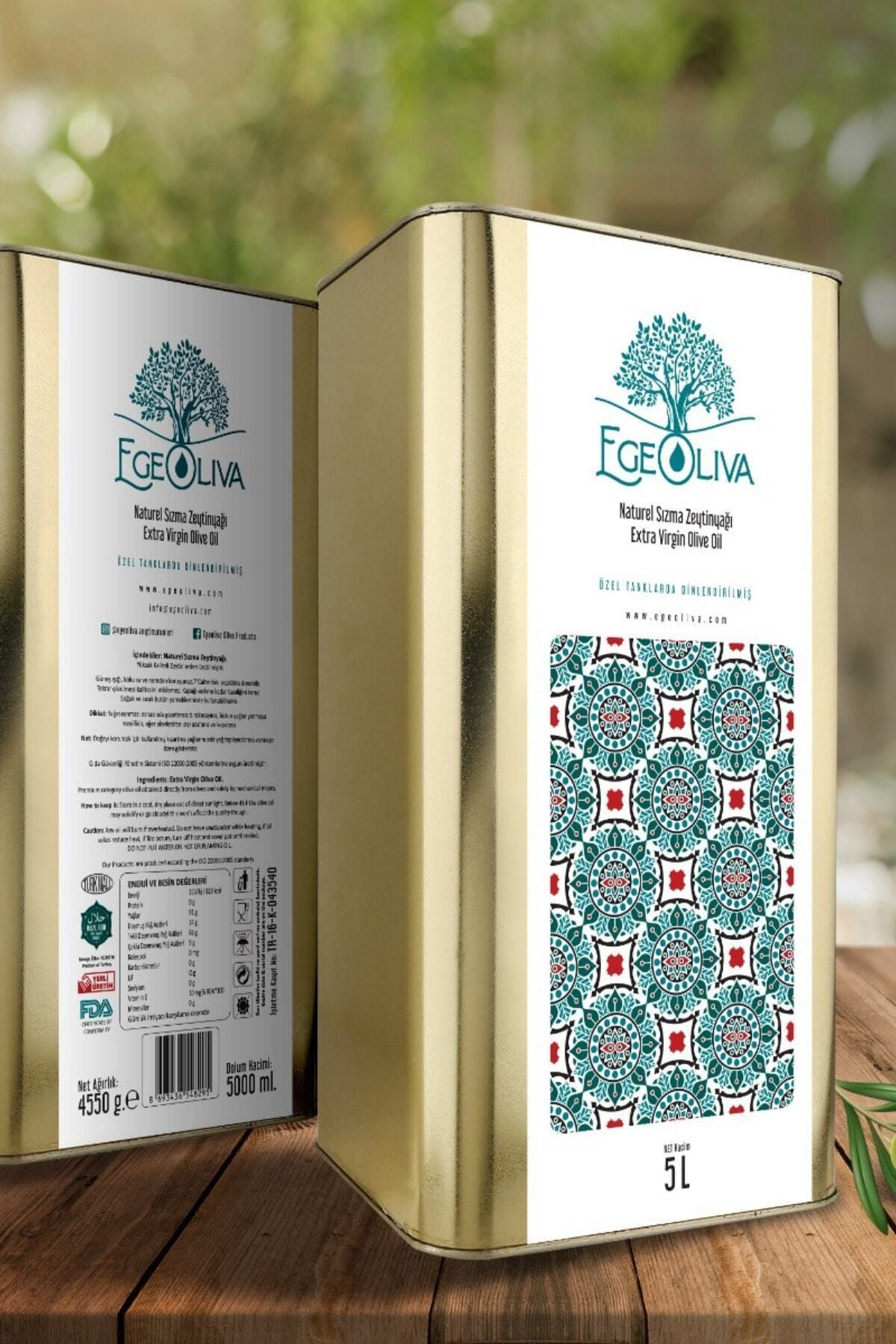 EGEOLIVA 5lt. Erken Hasat Özel Harman Natural Sızma Zeytinyağı Ve Gemlik Zeytini