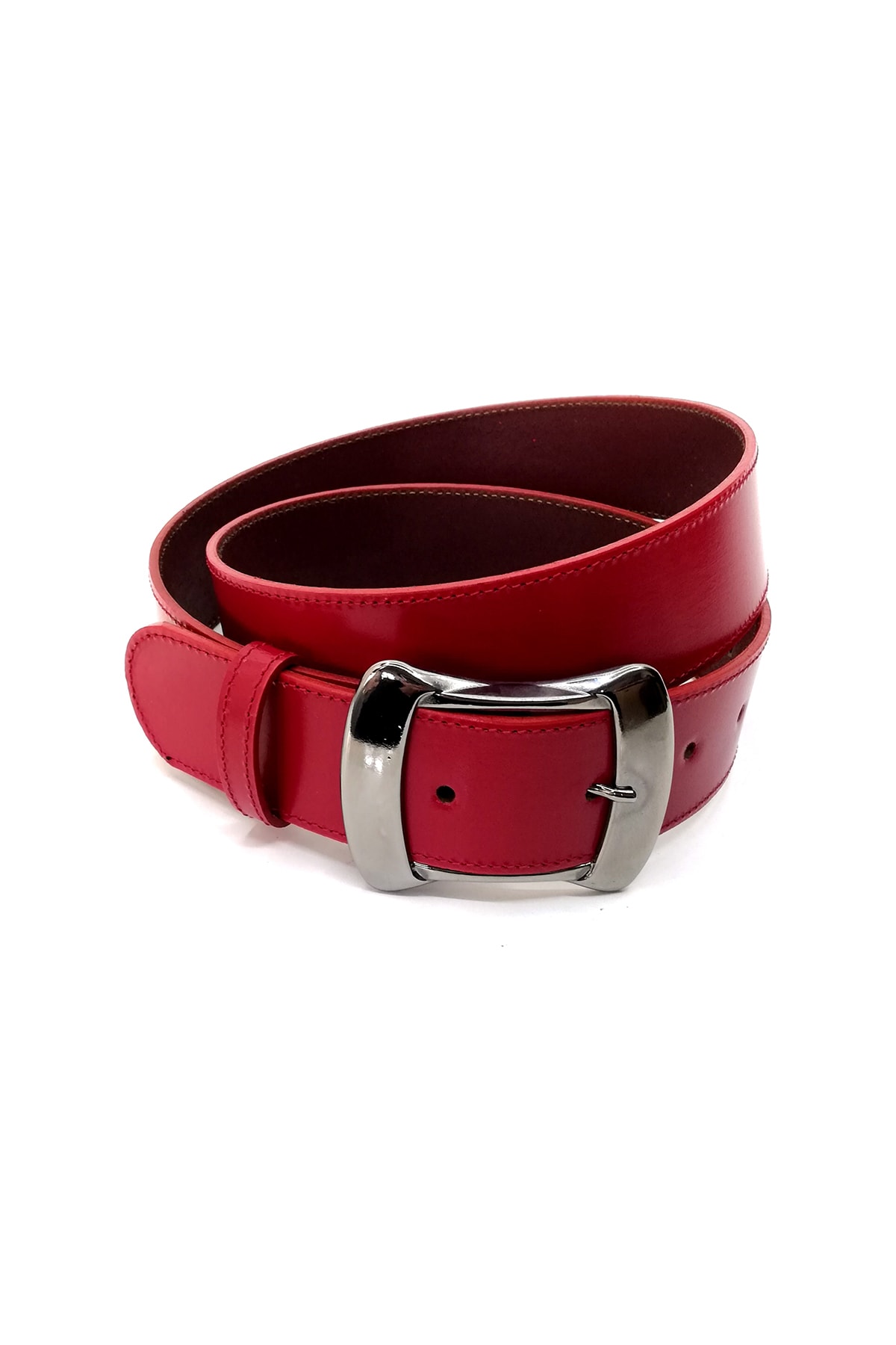 Cascades Leather 3,9 cm Derili Kırmızı Renk Kadın Kemeri S3