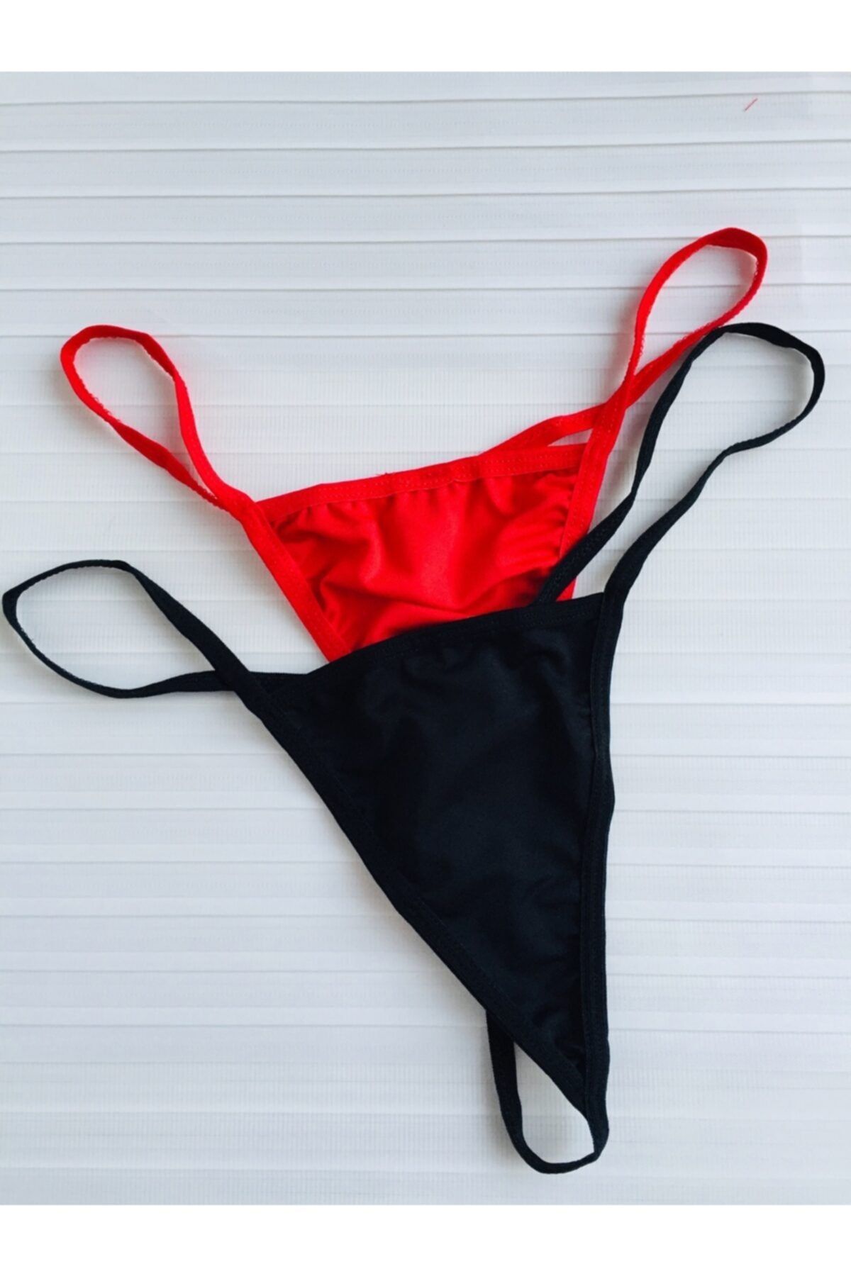 Lovely Kadın Siyah Kırmızı String
