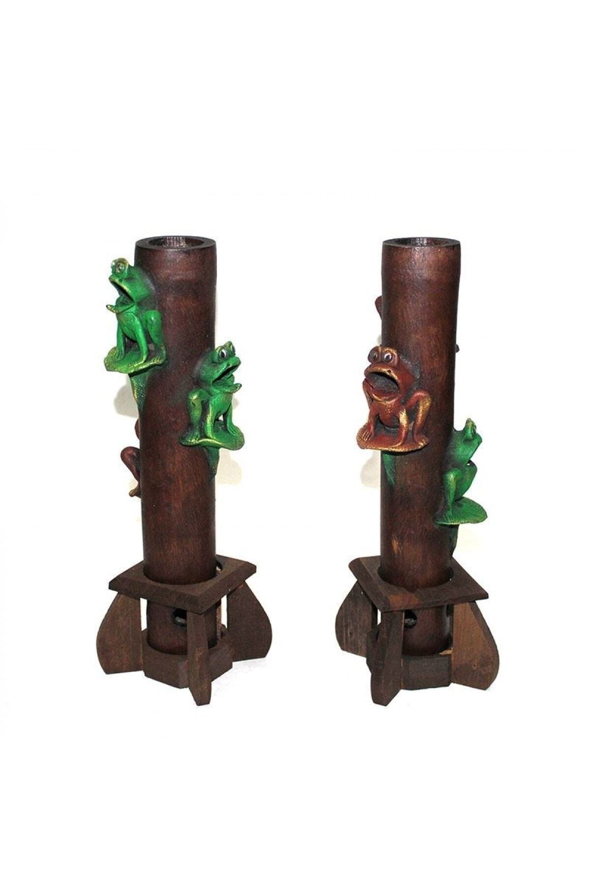NO.8 HOUSE 1 Adet Ahşap Kurbağa Tütsülük 32 Cm