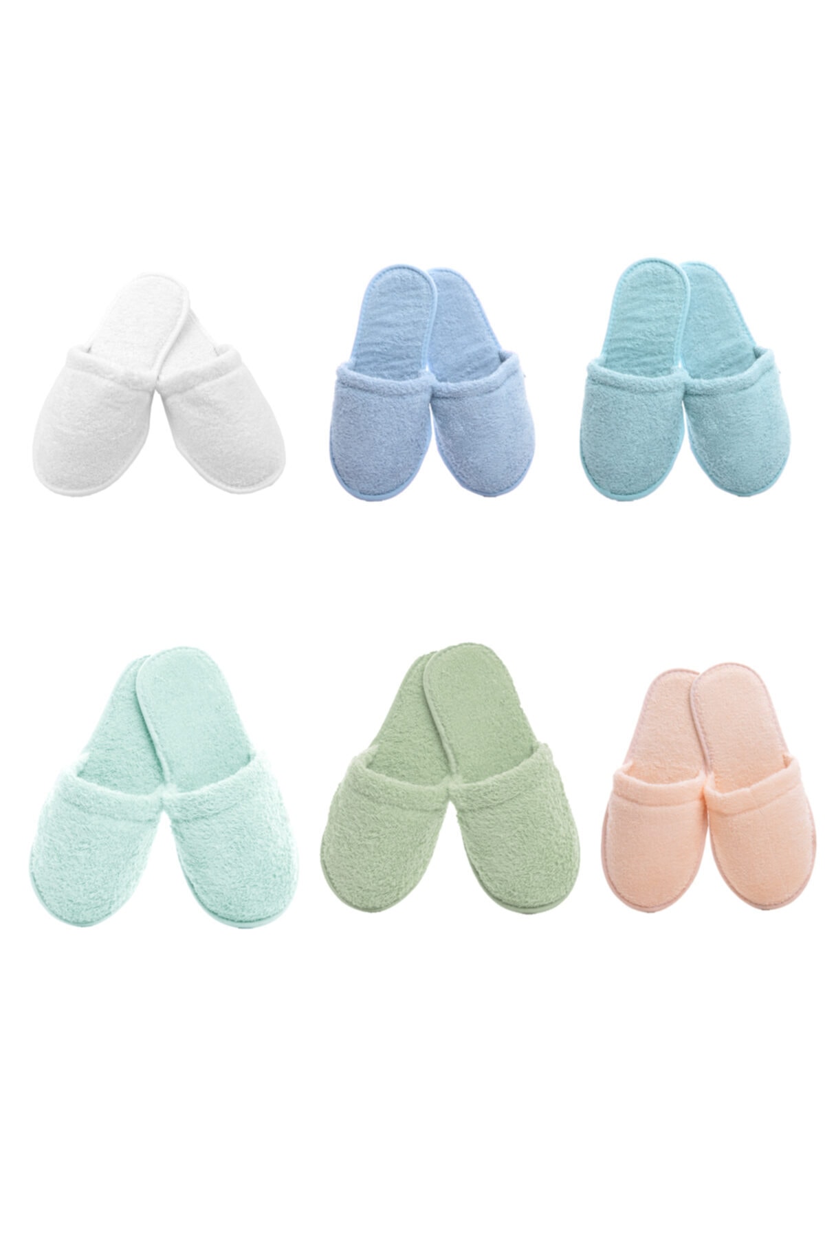 Minteks İnce Tabanlı Evalı 6'lı Mix Havlu Terlik