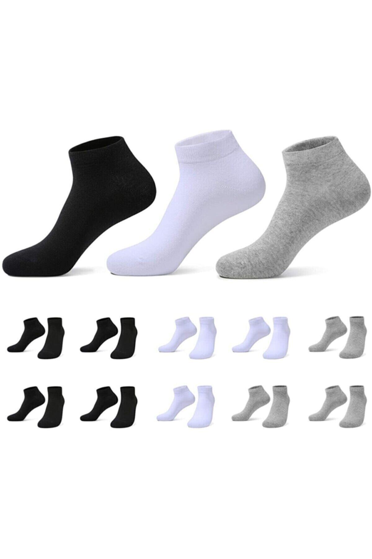 MoodSocks Unisex 10 Çift Pamuklu Düşük Kesim Çorap Asorti Renkler