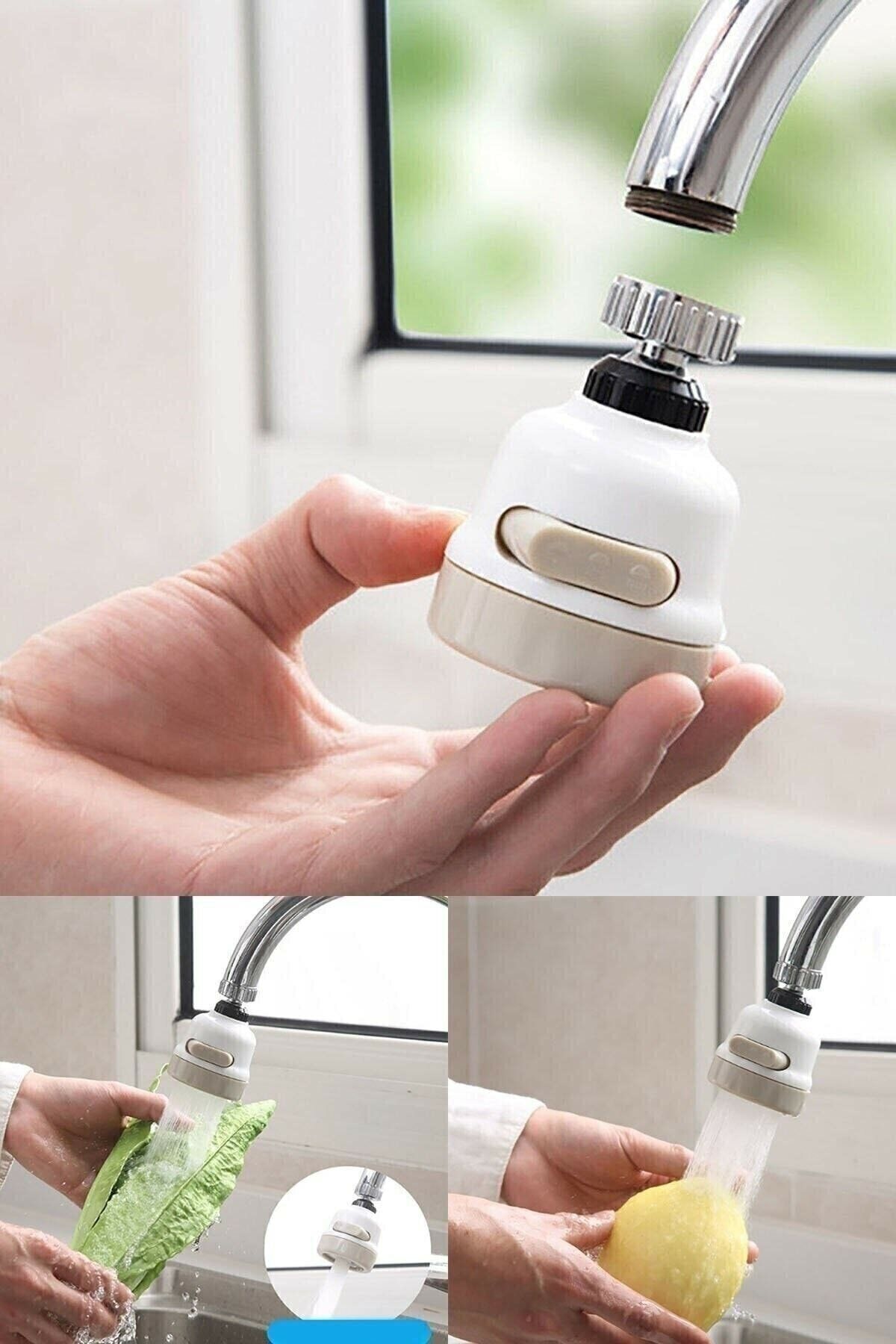 CTRL 2 Adet Fonksiyonlu Tasarruflu Oynar Başlıklı Mutfak Lavabo Musluk Bataryası Başlığı