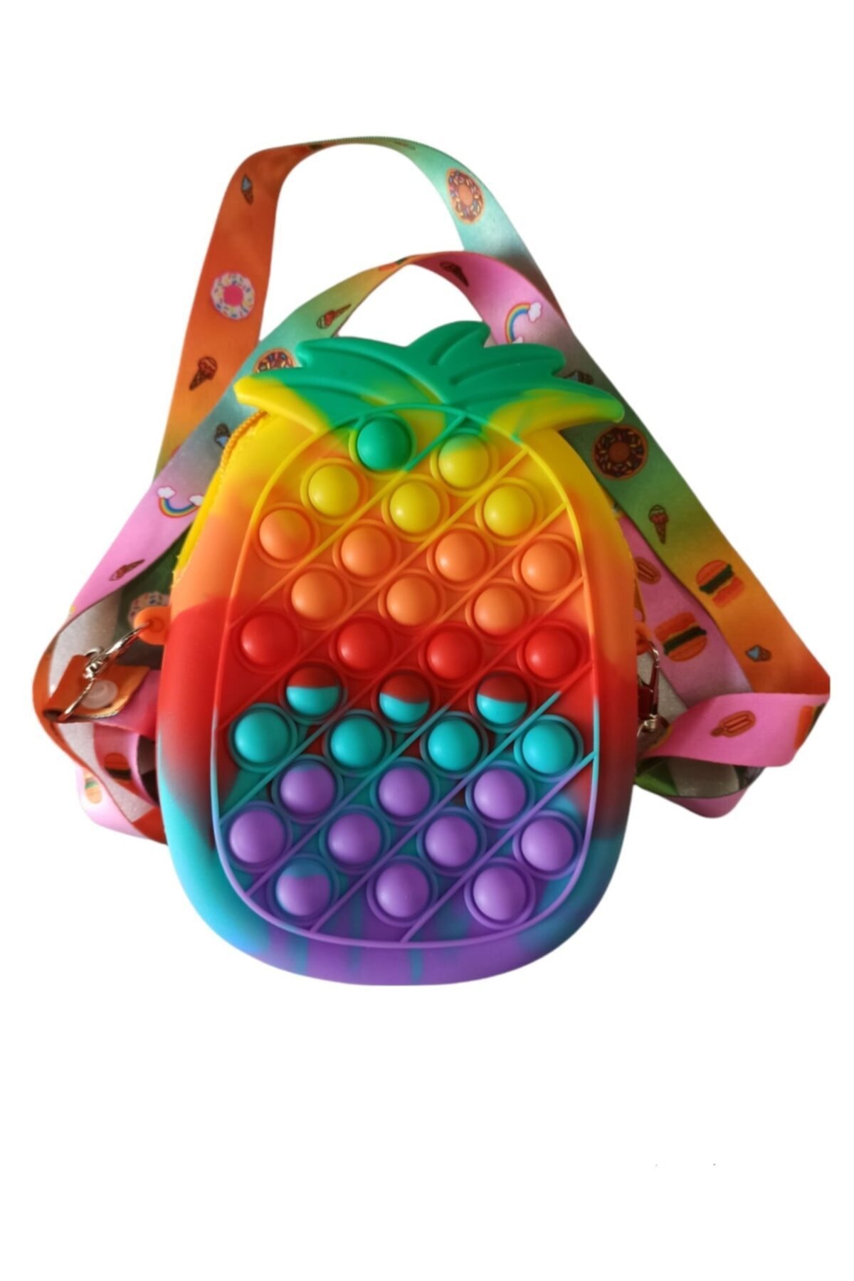 BAŞEL Gökkuşağı Çilek Şekilli Pop It Çanta