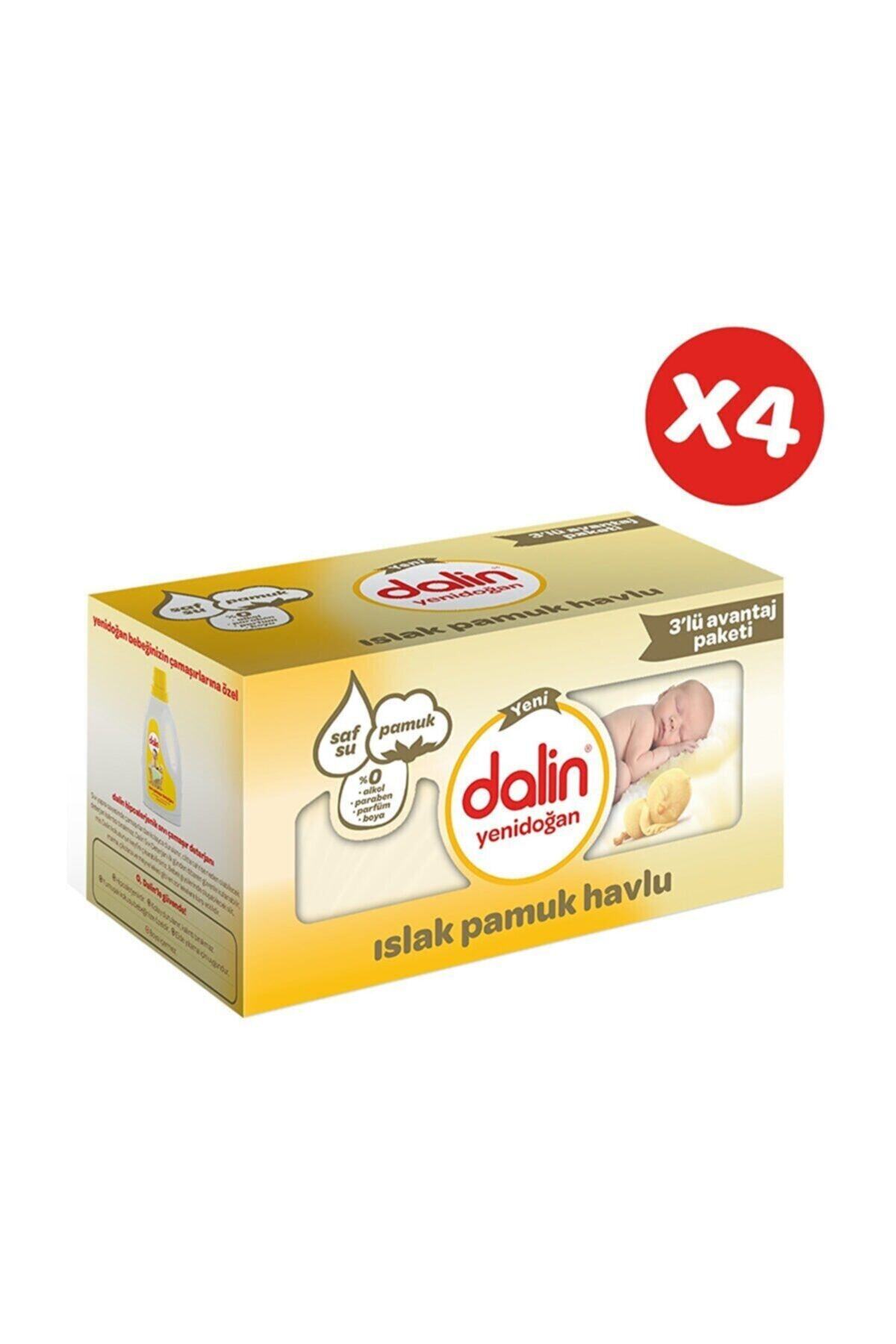 Dalin Yenidoğan Islak Pamuk Havlu 40lı 3lü Paket X 4