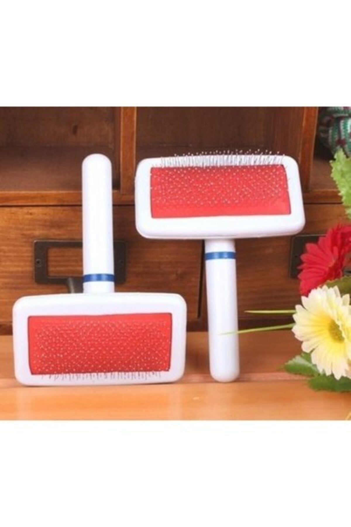 PLUMAS SHOP Evcil Hayvan Kedi Köpek Fırçası Telli Beyaz