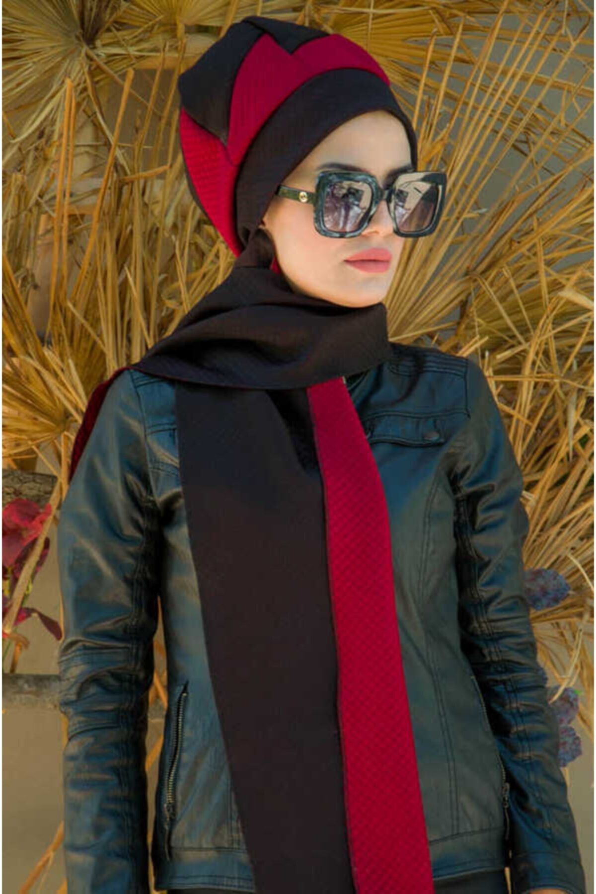 Aişe tesettür Bordo Siyah Tesettür Bere