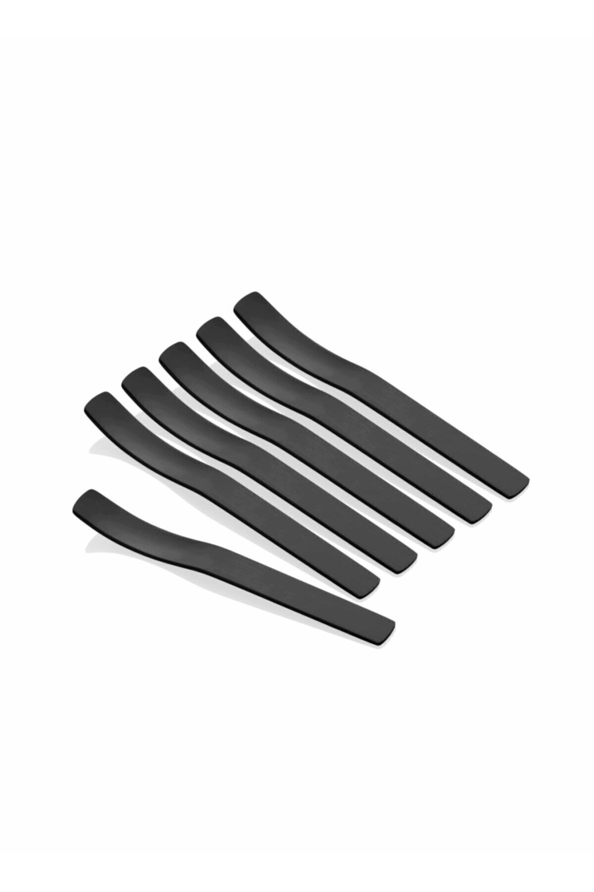 The Mia Mat Siyah Çay Kaşığı 6 Parça - 11 cm