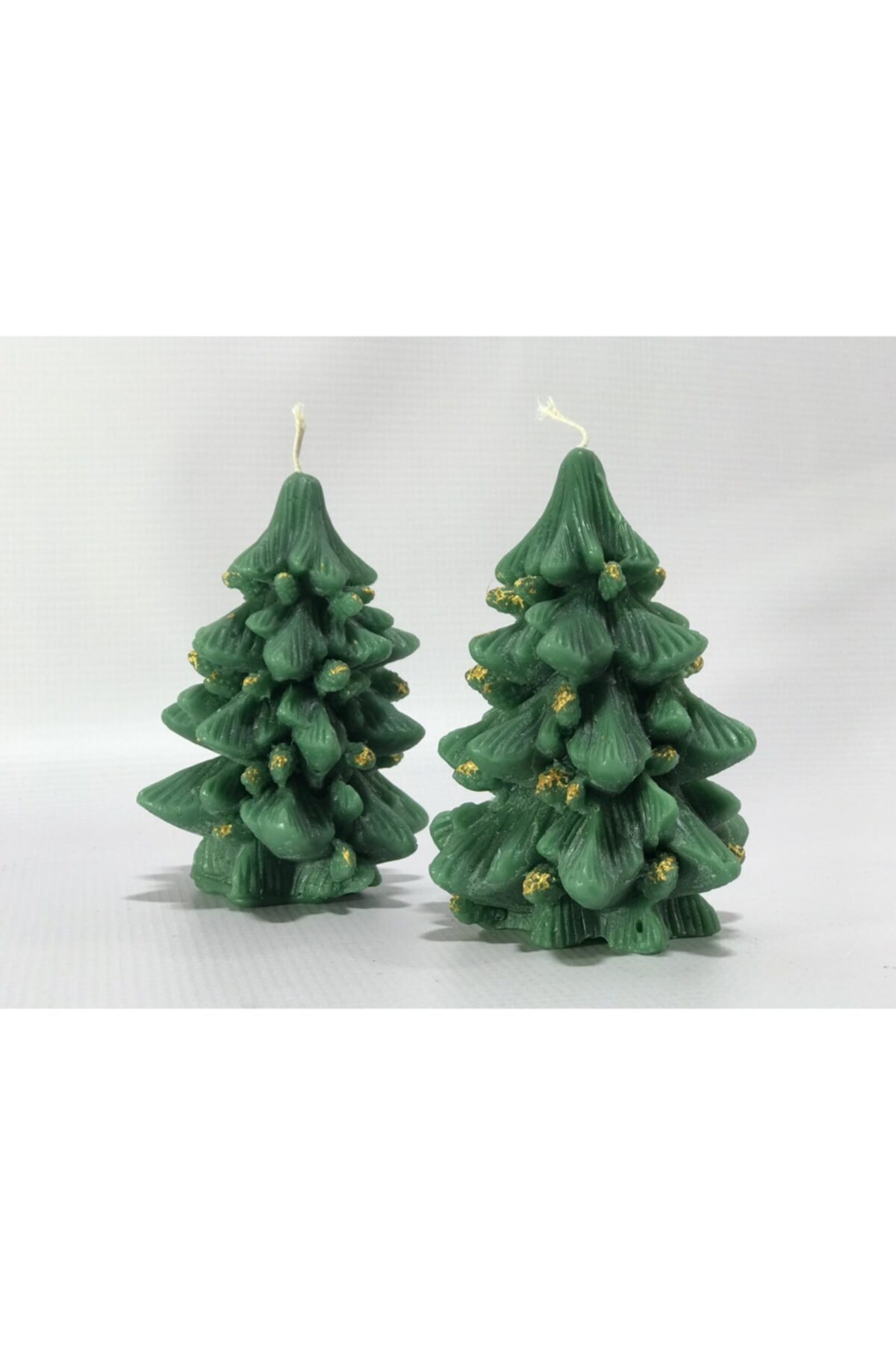 Pumpkin Hediyelik Eşya Yılbaşı Christmas Yeni Yıl Konsept 2li Çam Ağacı Şeklinde Mum Christmas Candle 12cm Uzunluk