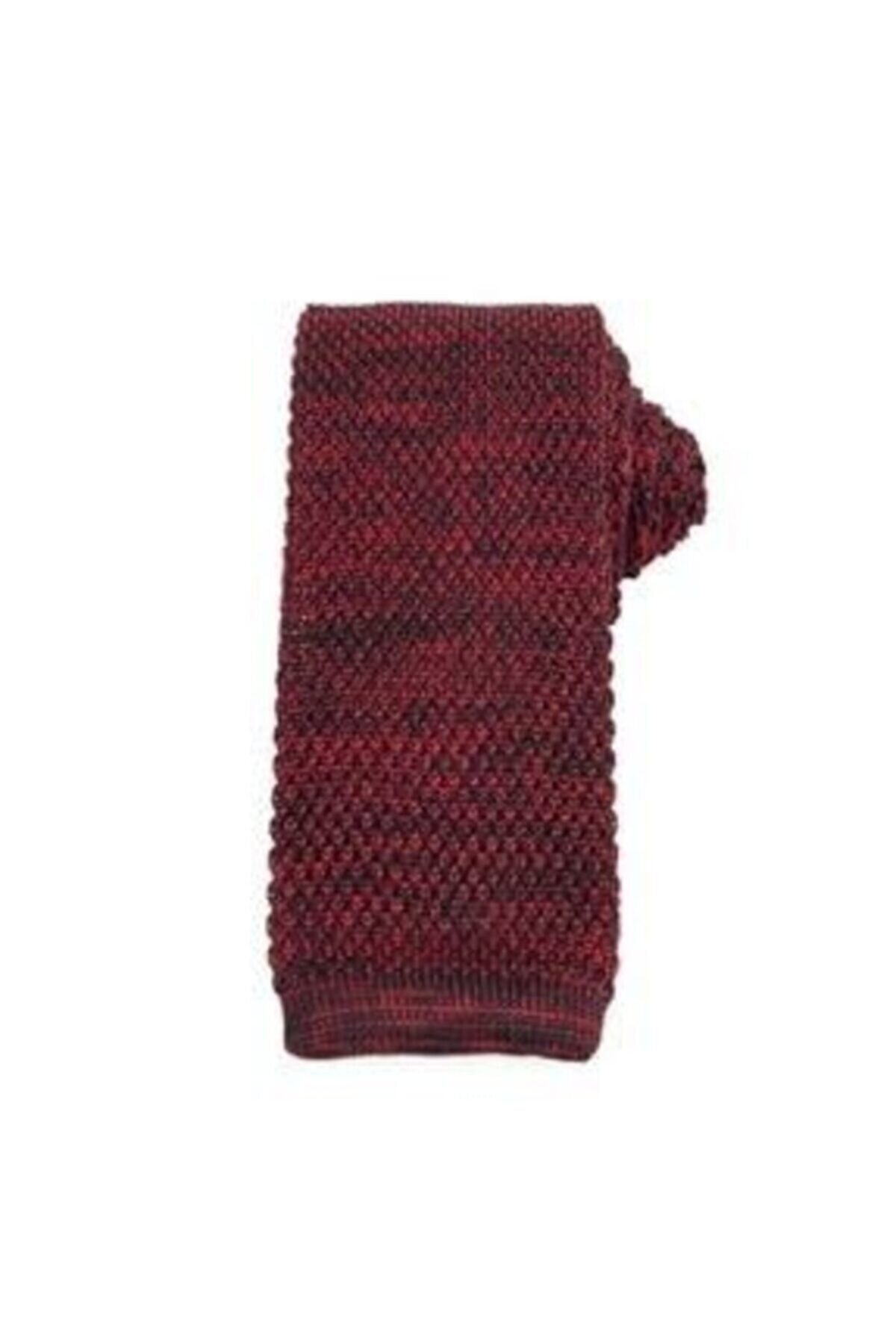 Yage 5,5 cm Bordo Kırçıl Desenli Örgü Kravat