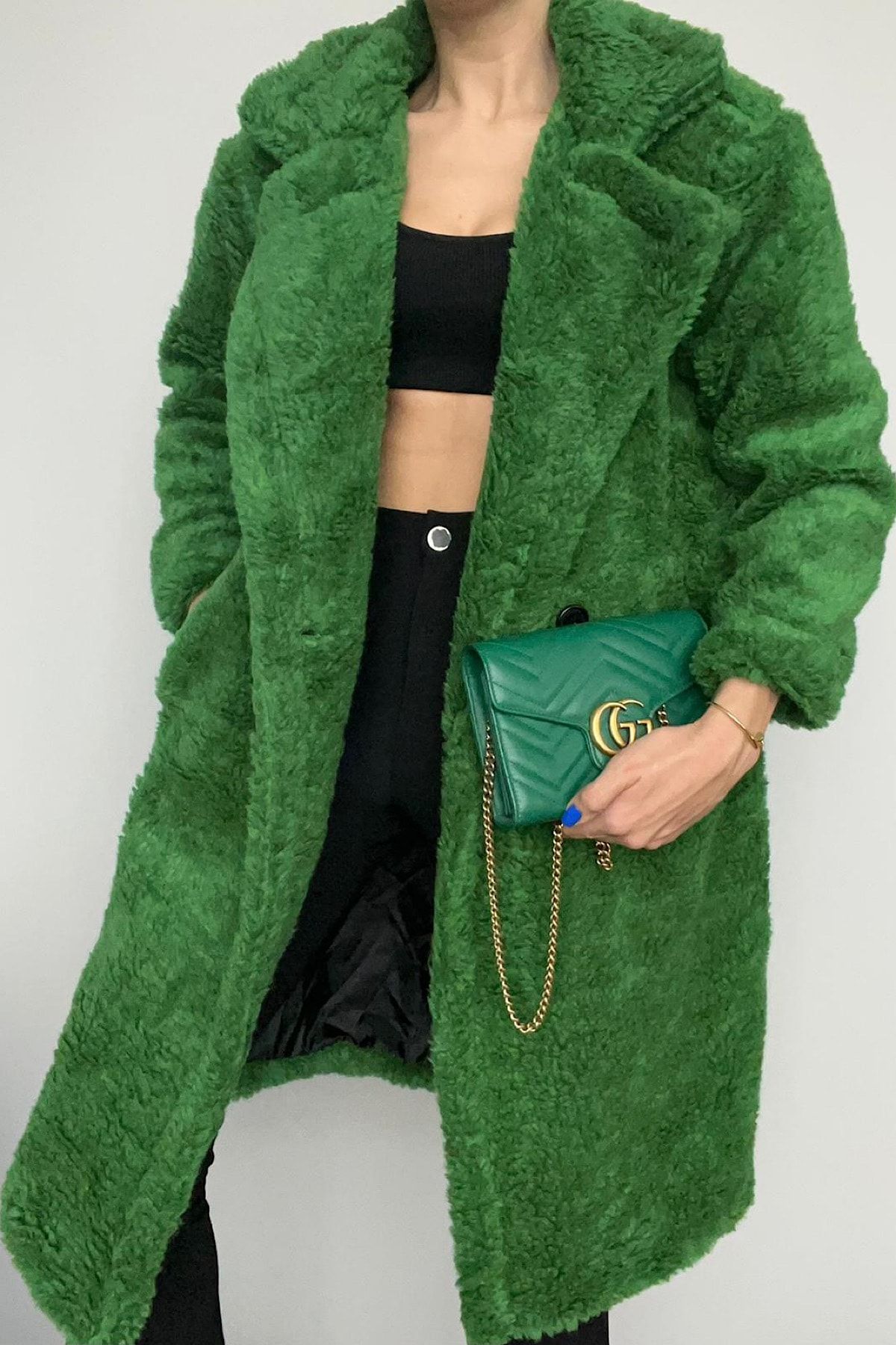 ANONCE STUDIO Teddy 'soft' Zümrüt Oversize Std Beden