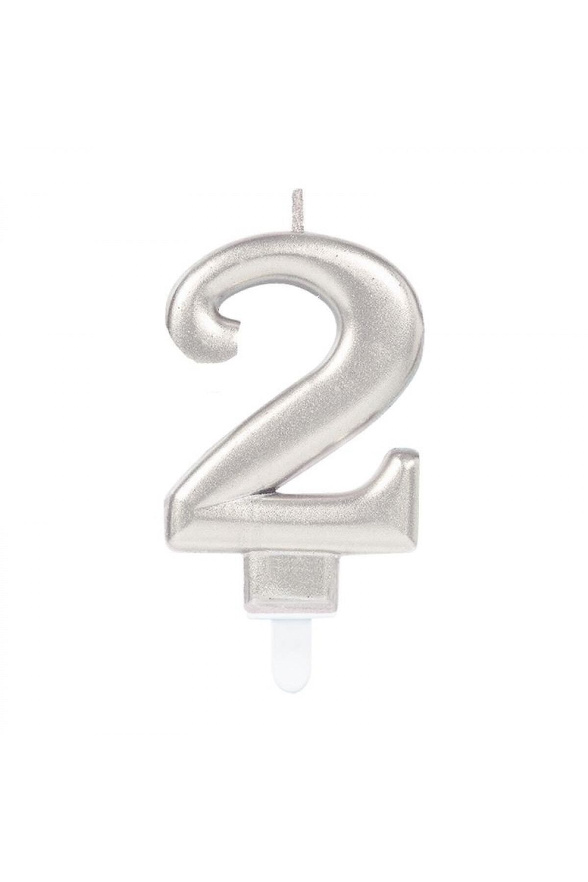 NO.8 HOUSE 2 Rakam Mum Gümüş Renk