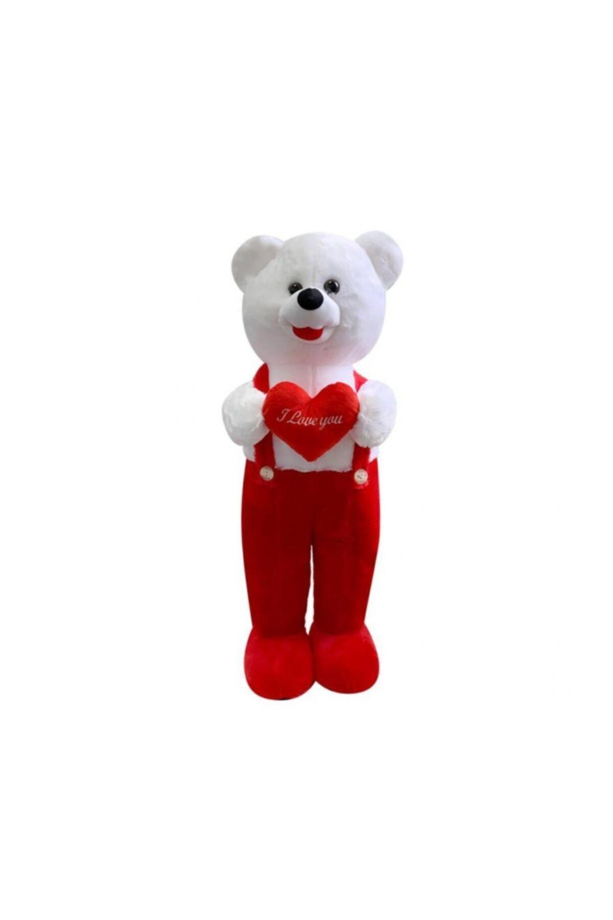 angel store Kalpli Tulumlu Ayı 75 Cm Kırmızı Pelüş Ayı Sevgiliye Hediye
