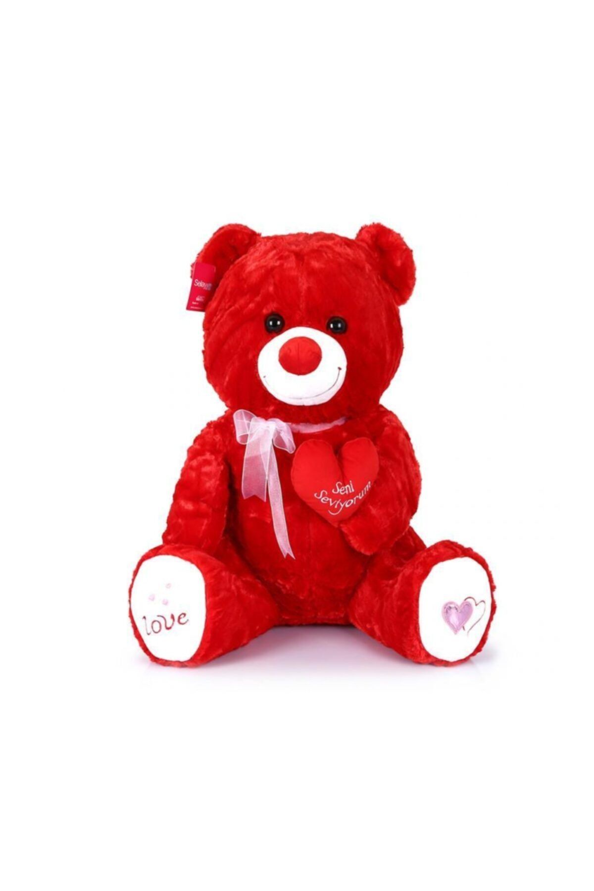 angel store Yumoş Ayı 47 Cm Kırmızı Kalpli Pelüş Ayı Sevgiliye Hediye